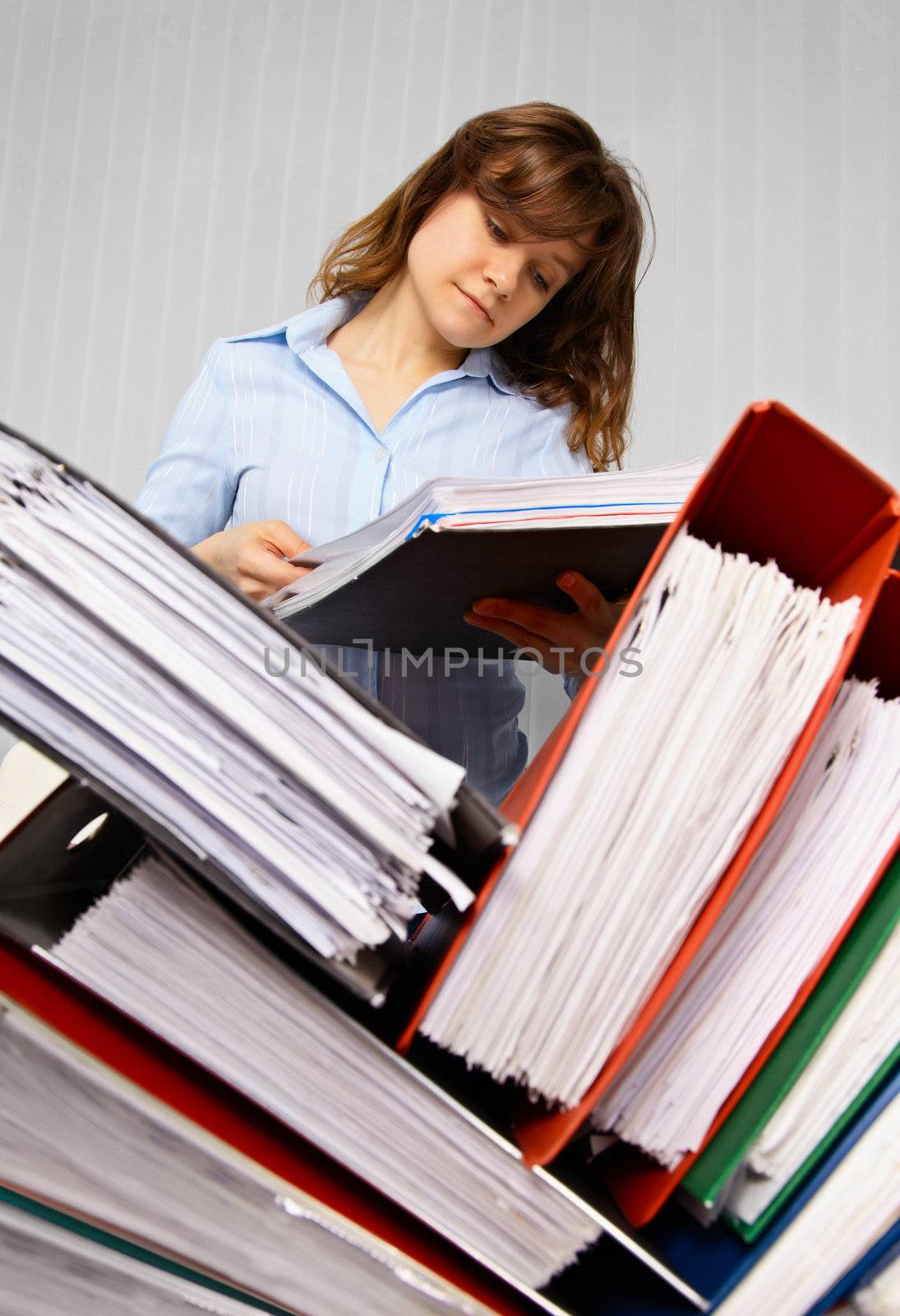 Accountant and business documents - preparing for inspection