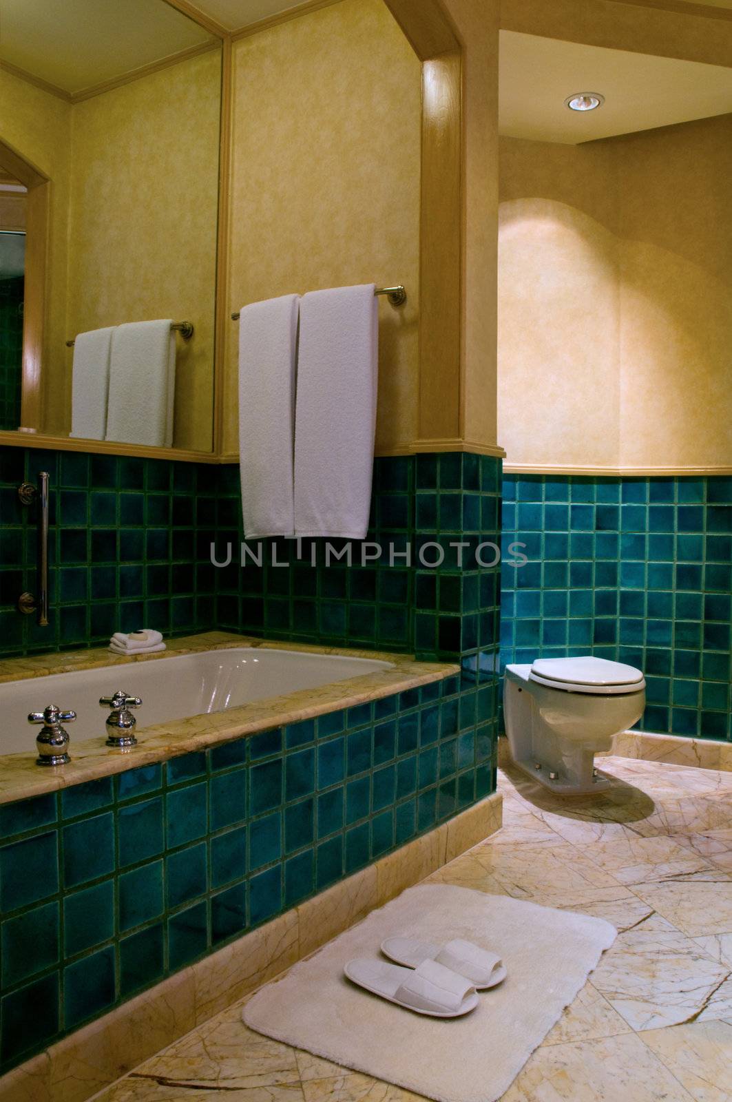 Bathroom of a elegant 5 star luxury hotel by 3523Studio