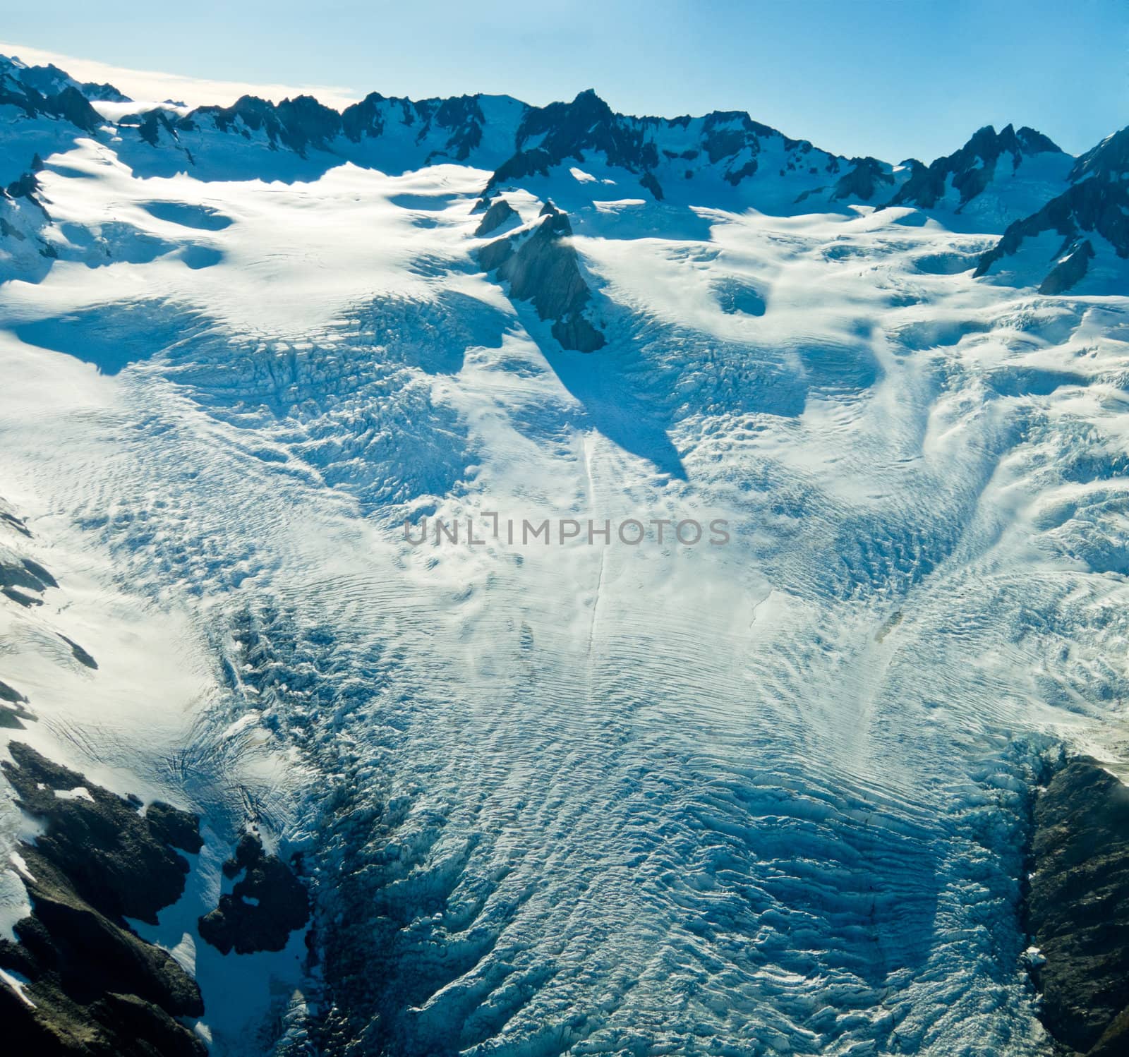 Upper level of Fox Glacier in New Zealand by 3523Studio