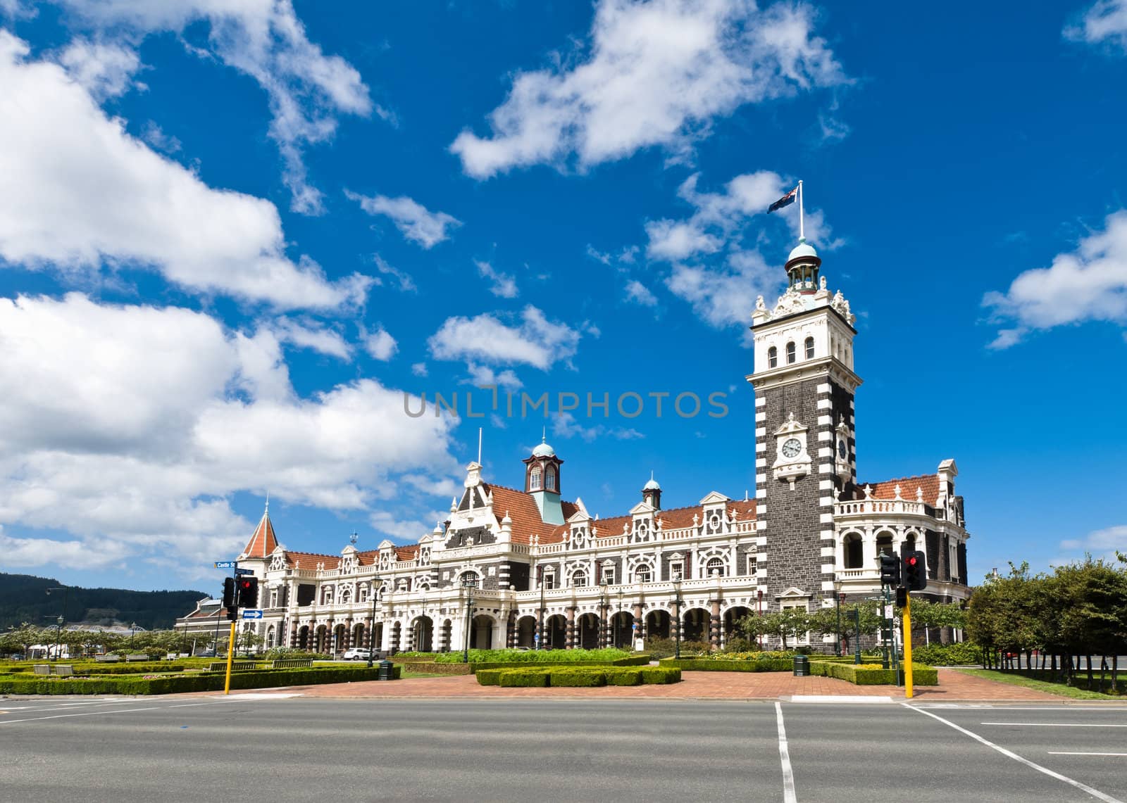 Dunedin Railway station during a sunny day  by 3523Studio