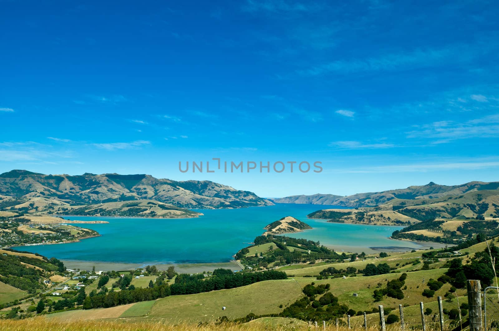Beautiful summer day view into the Akaroa Harbour by 3523Studio