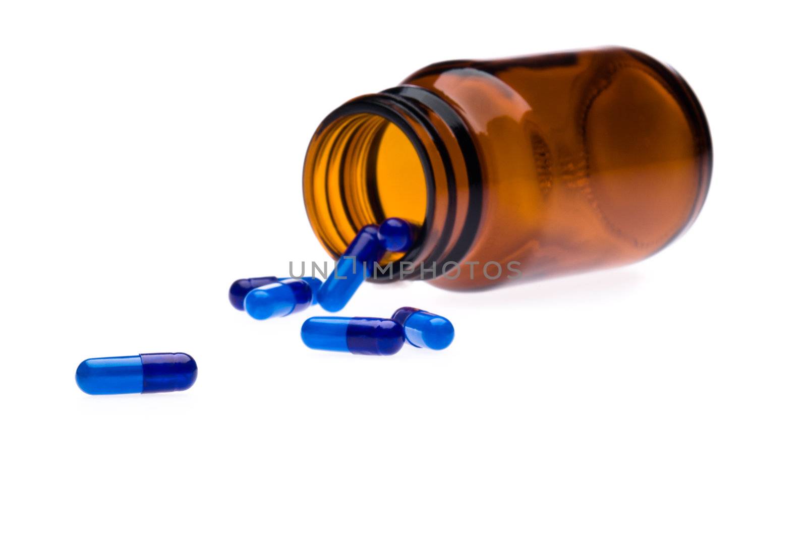 One bottle spilled pills by 3523Studio