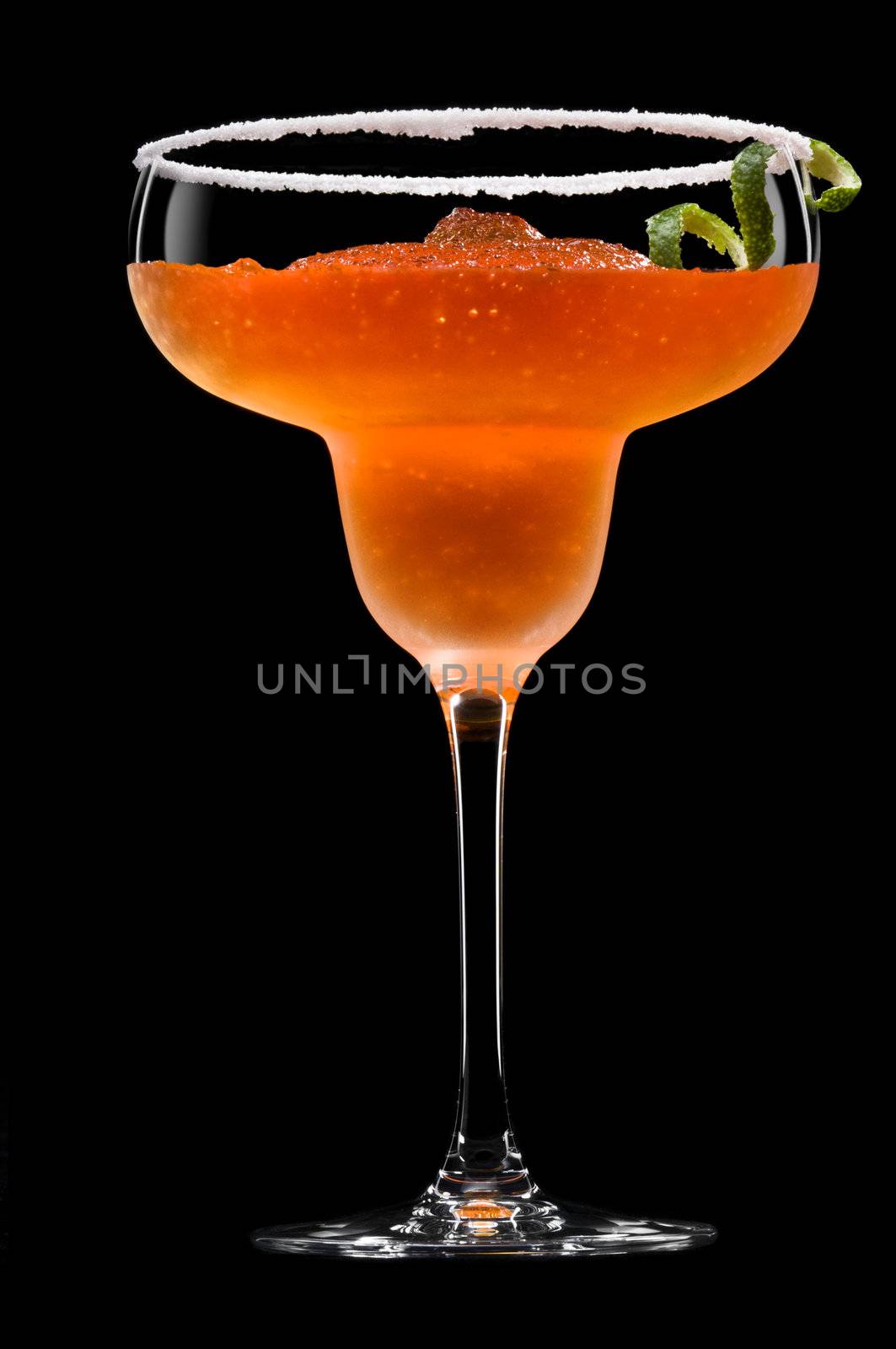 Orange Peach Margarita over black background