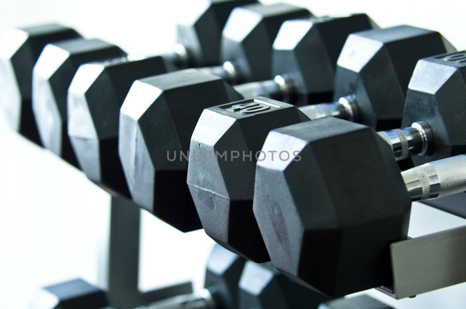 Weights of a gym different sizes and weights black