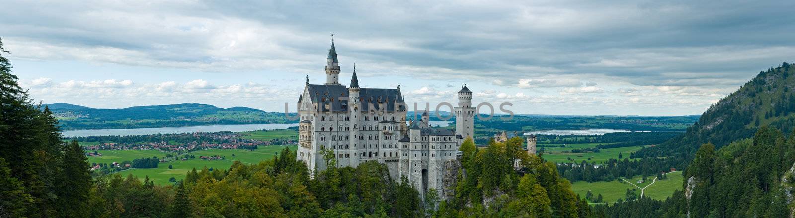 Castle Neuschwanstein with surrounding landscape by 3523Studio