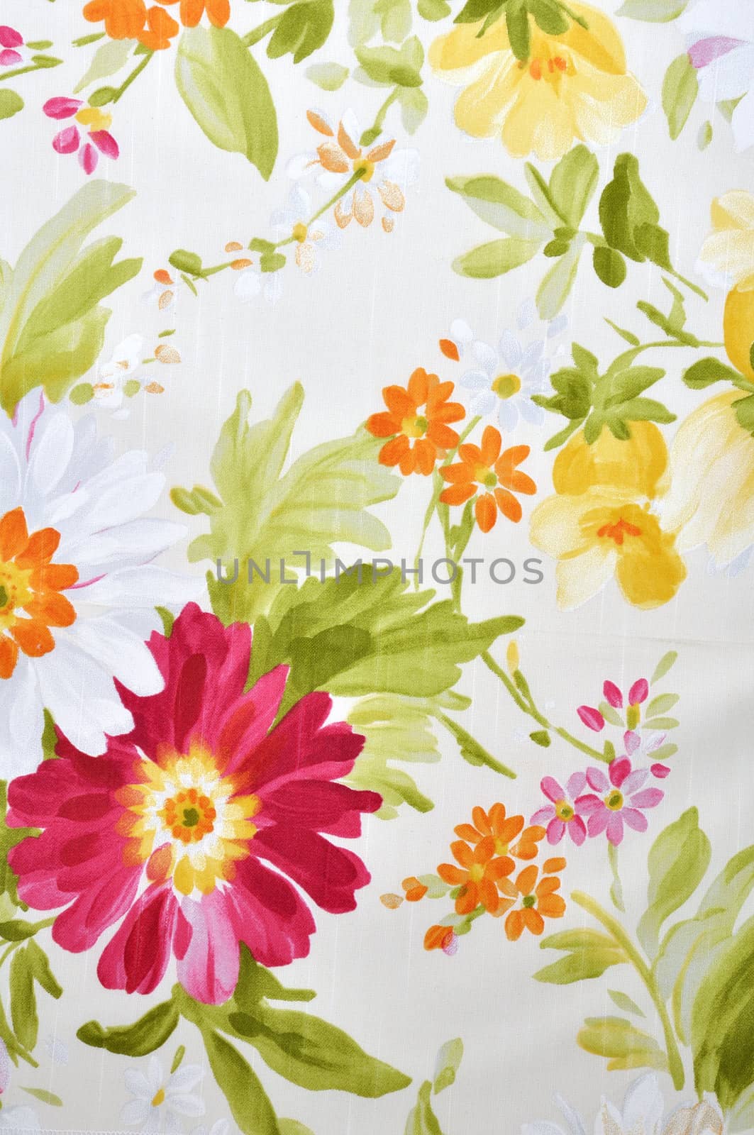 High resolution floral pattern on canvas texture