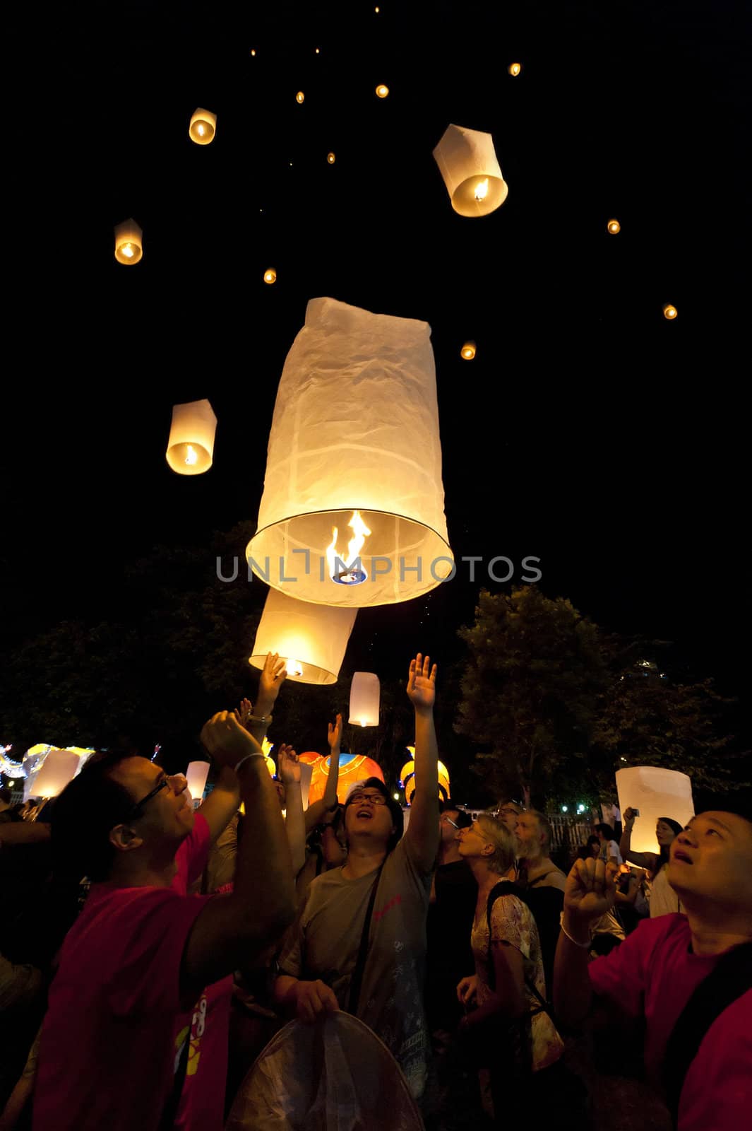 Loy Krathong festival in Chiang Mai Thailand