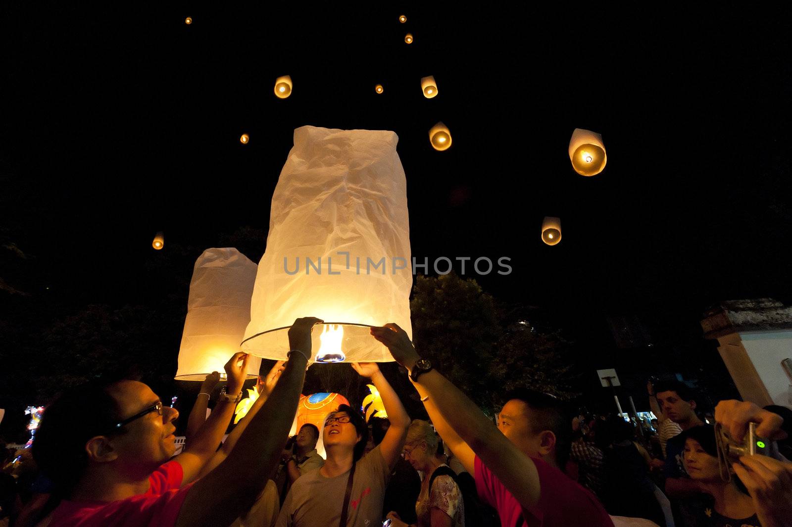 Loy Krathong festival in Chiang Mai Thailand
