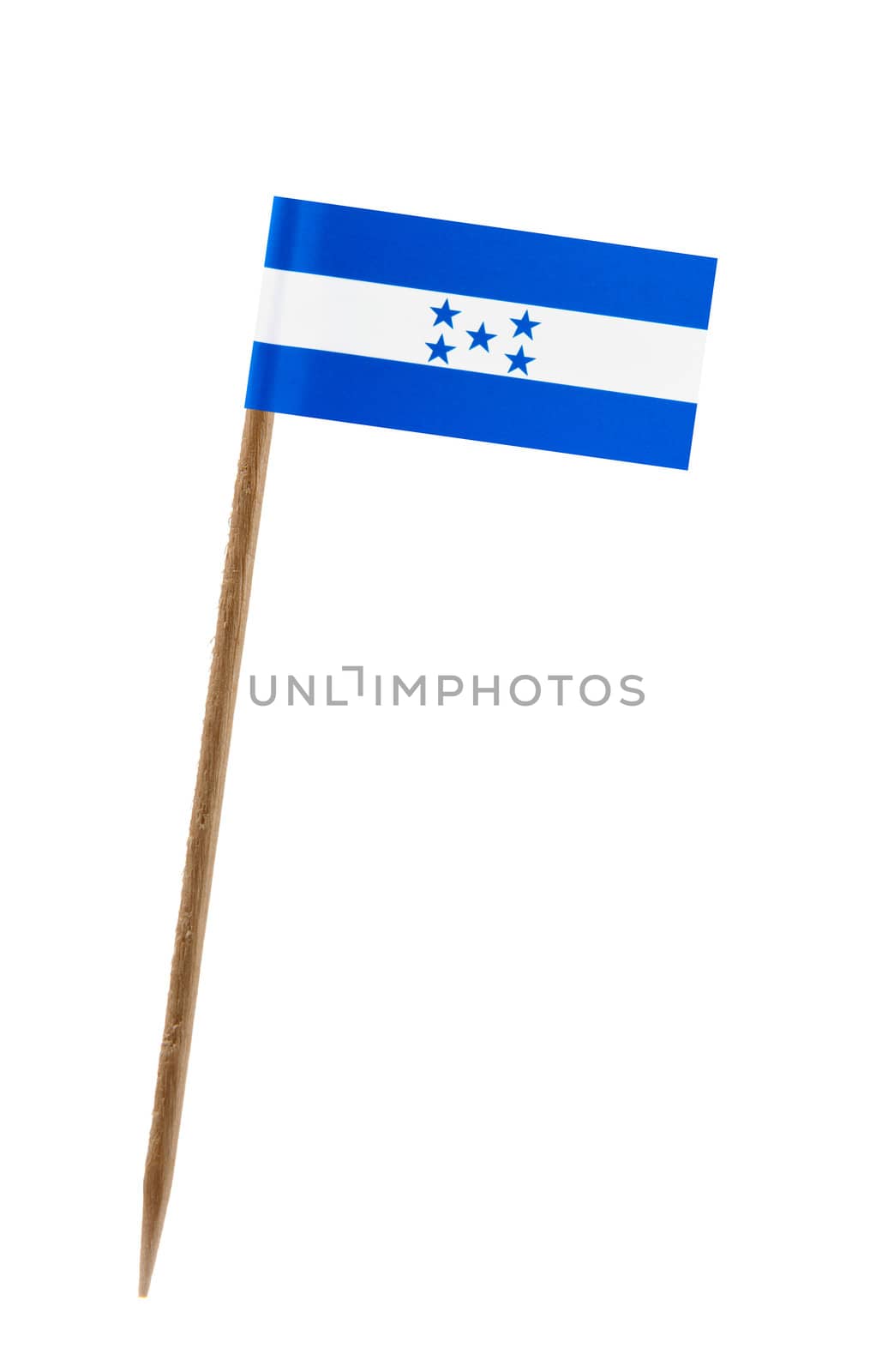 Tooth pick wit a small paper flag of Honduras