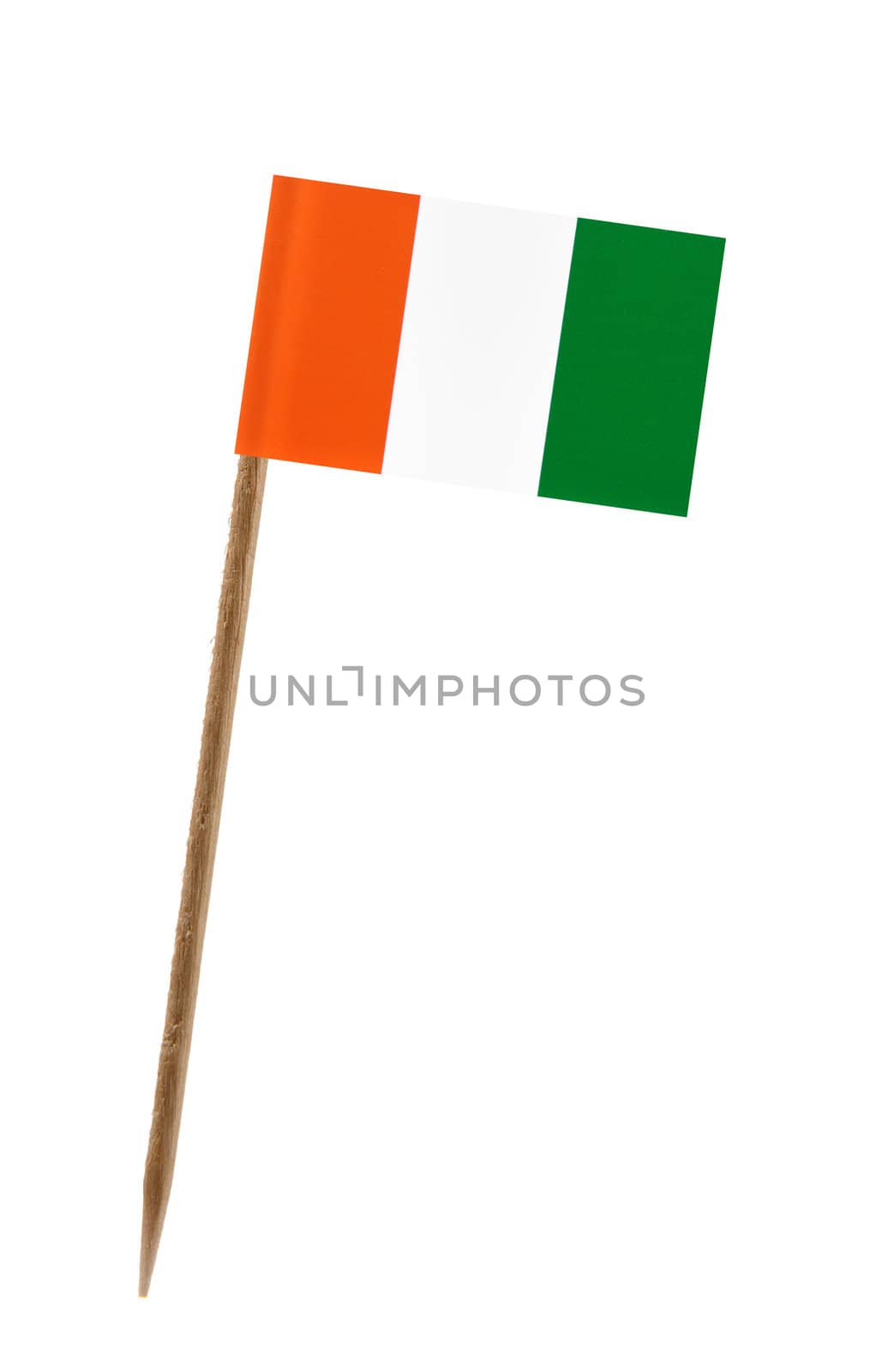 Tooth pick wit a small paper flag of Ivory Coast