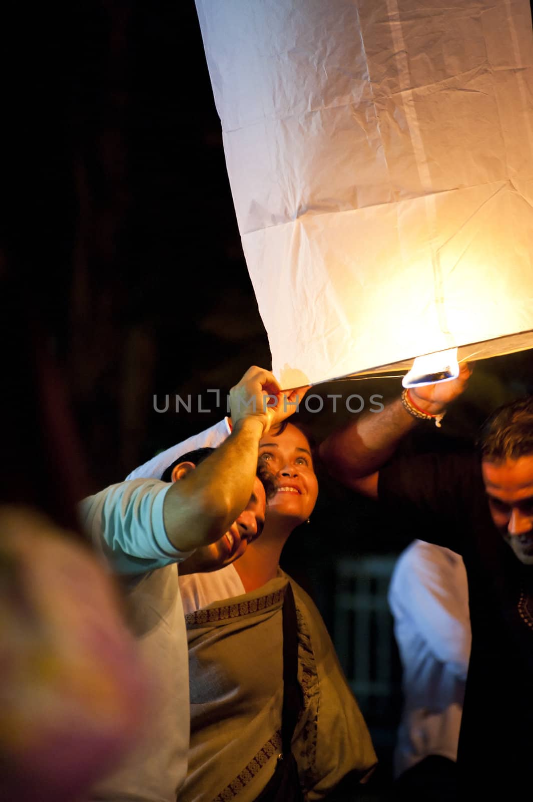 Loy Krathong festival in Chiang Mai Thailand