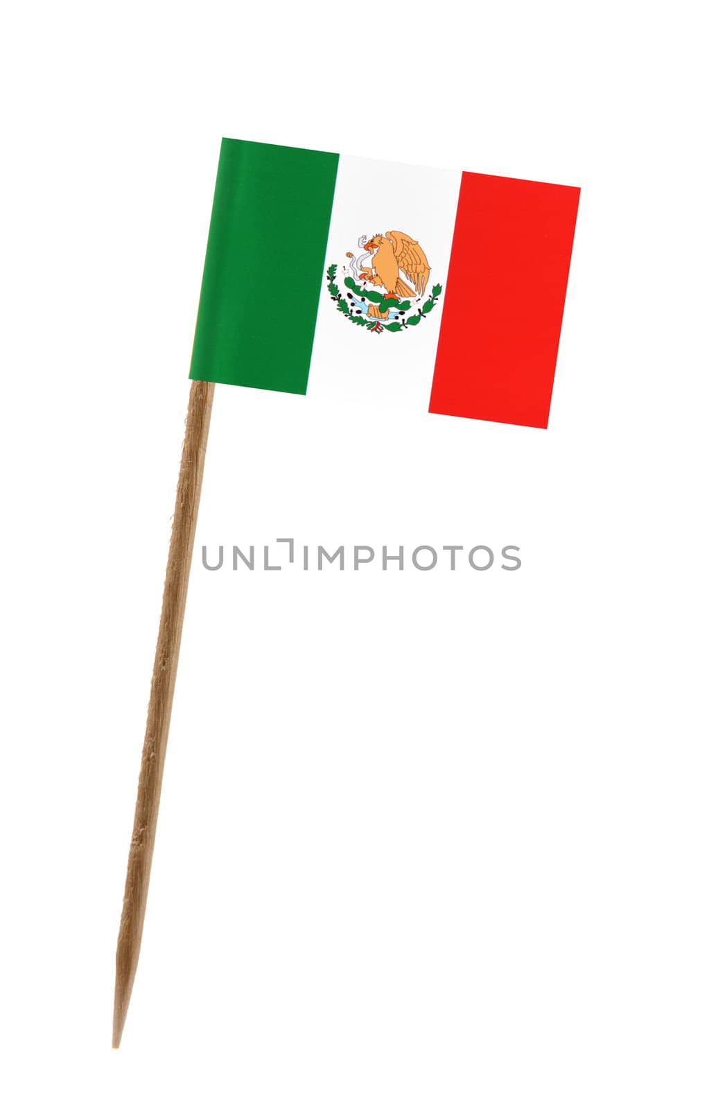 Tooth pick wit a small paper flag of Mexico