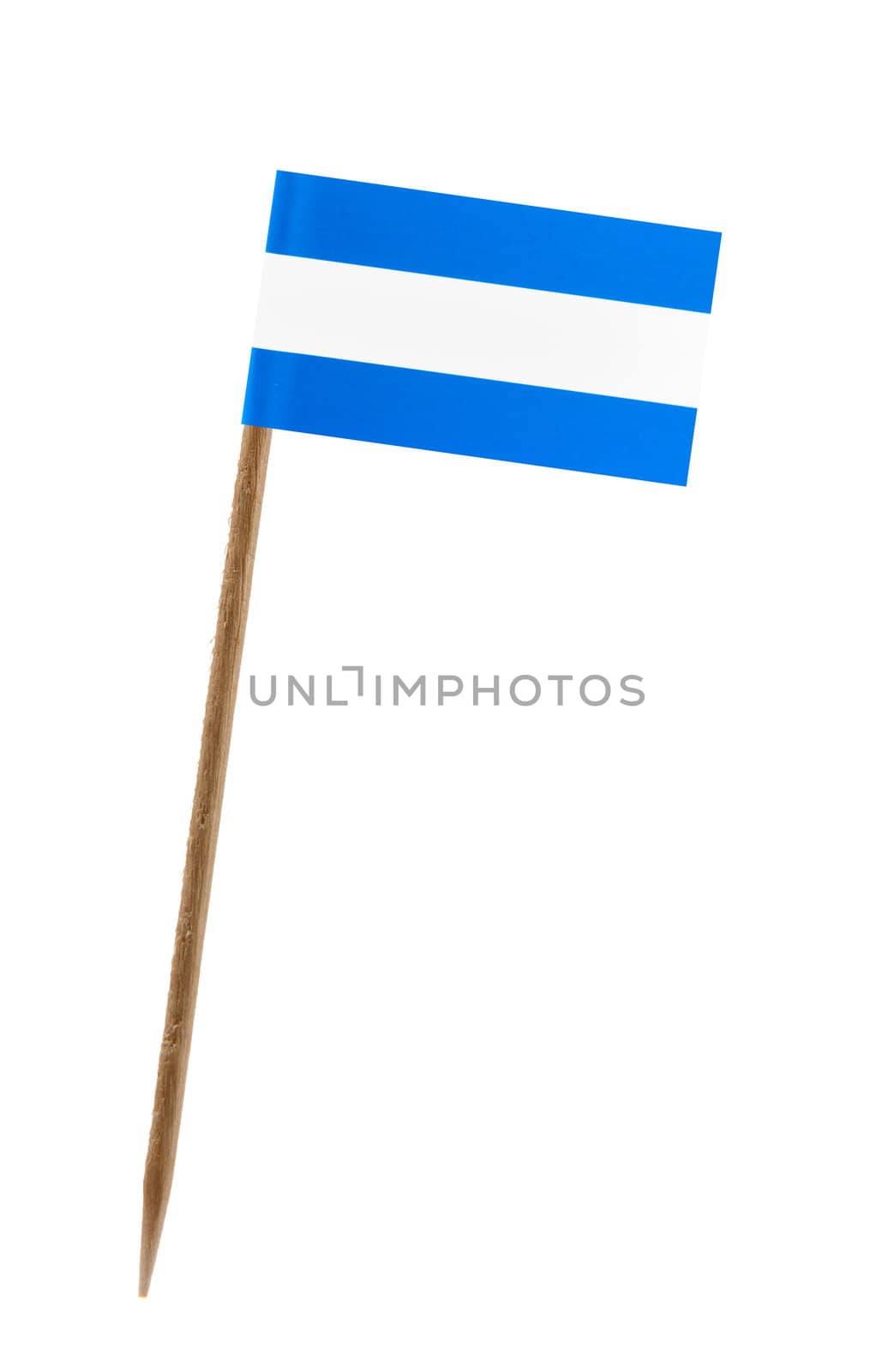 Tooth pick wit a small paper flag of Nicaragua