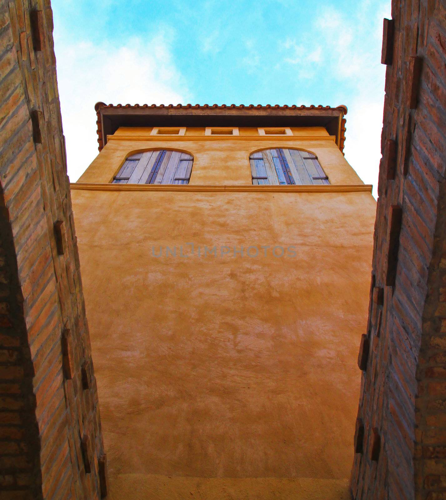 Perspective of italian building
