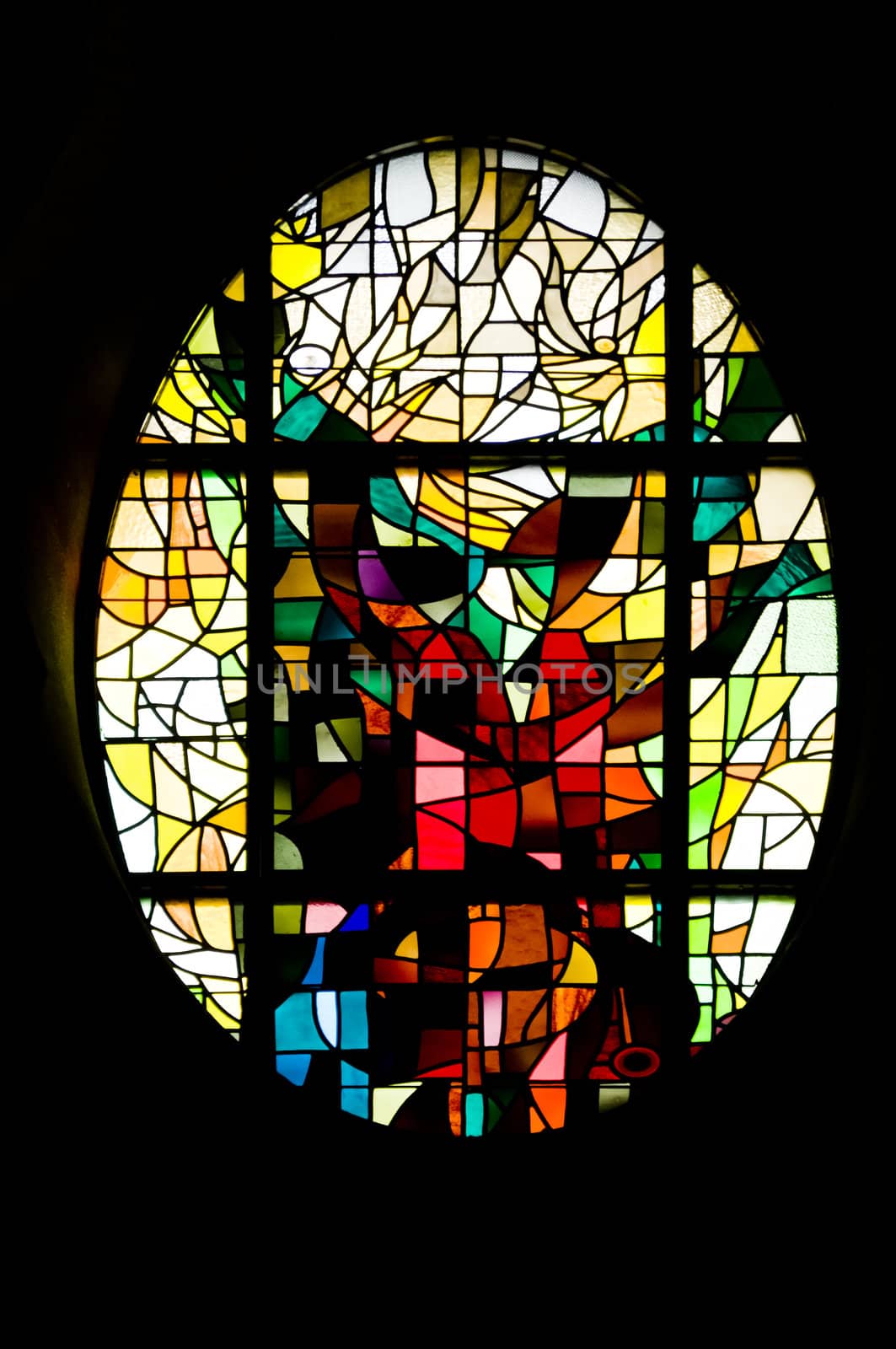 BARCELONA, SPAIN - December 15: The windows of La Sagrada Familia - the impressive cathedral designed by Gaudi, which is being build since 1882 and is not finished yet December 15, 2011 in Barcelona, Spain. 