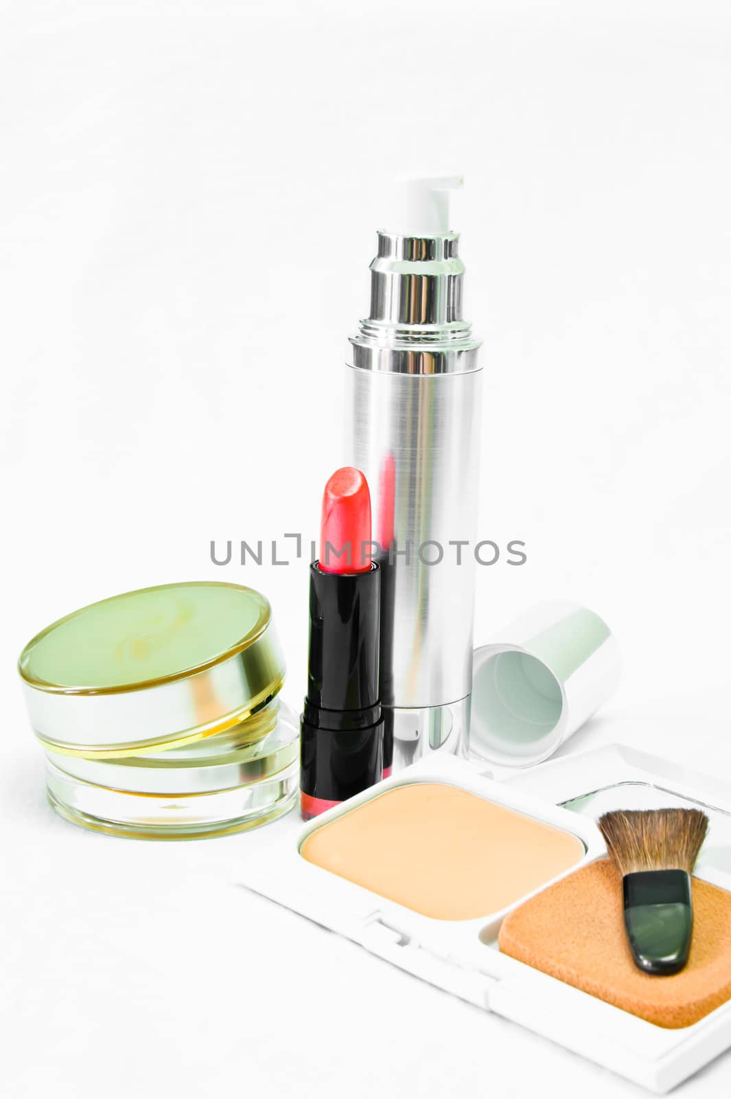 cosmetic of  beautiful color on white background