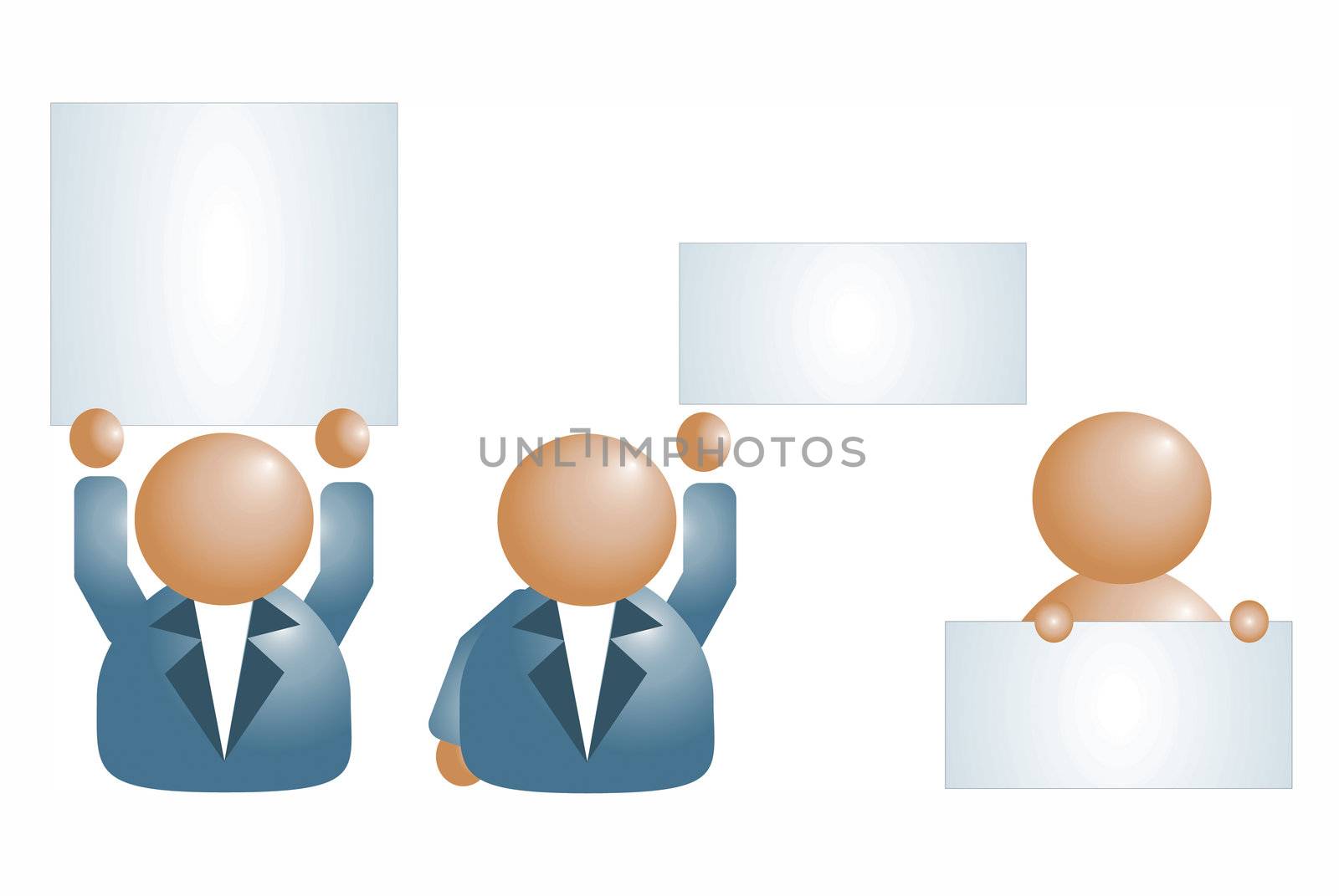 Business People Icons, Isolated On White by photomtheart