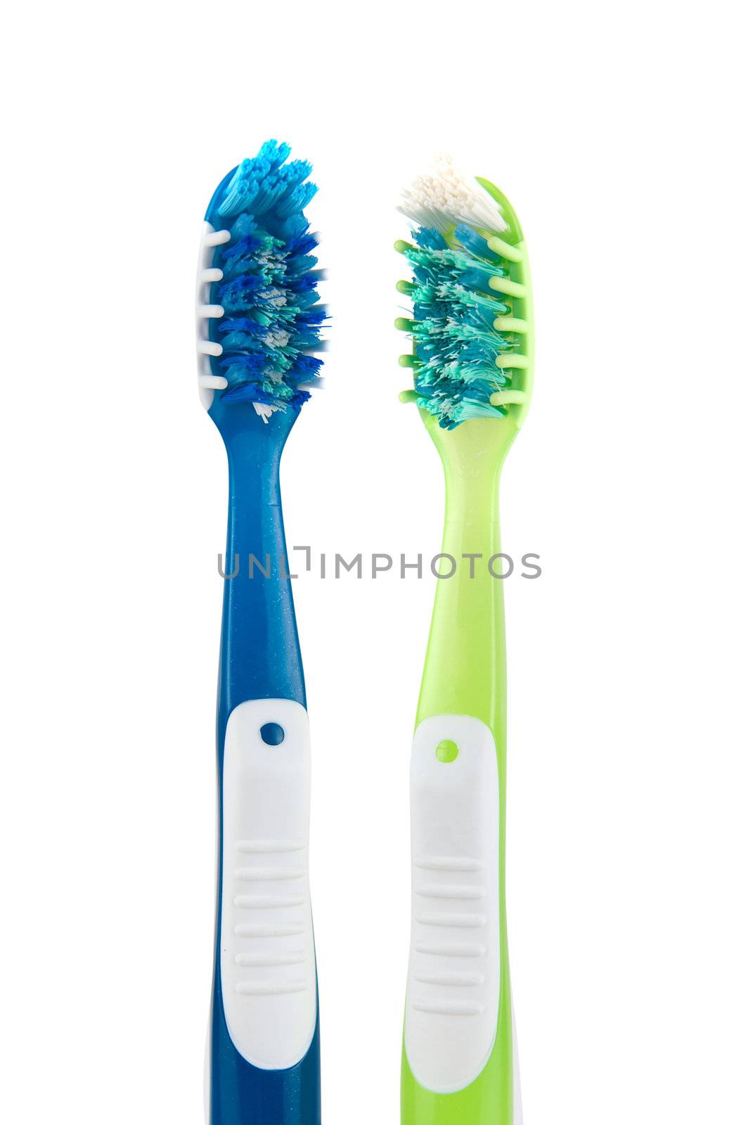 Two Toothbrushes isolated on white background