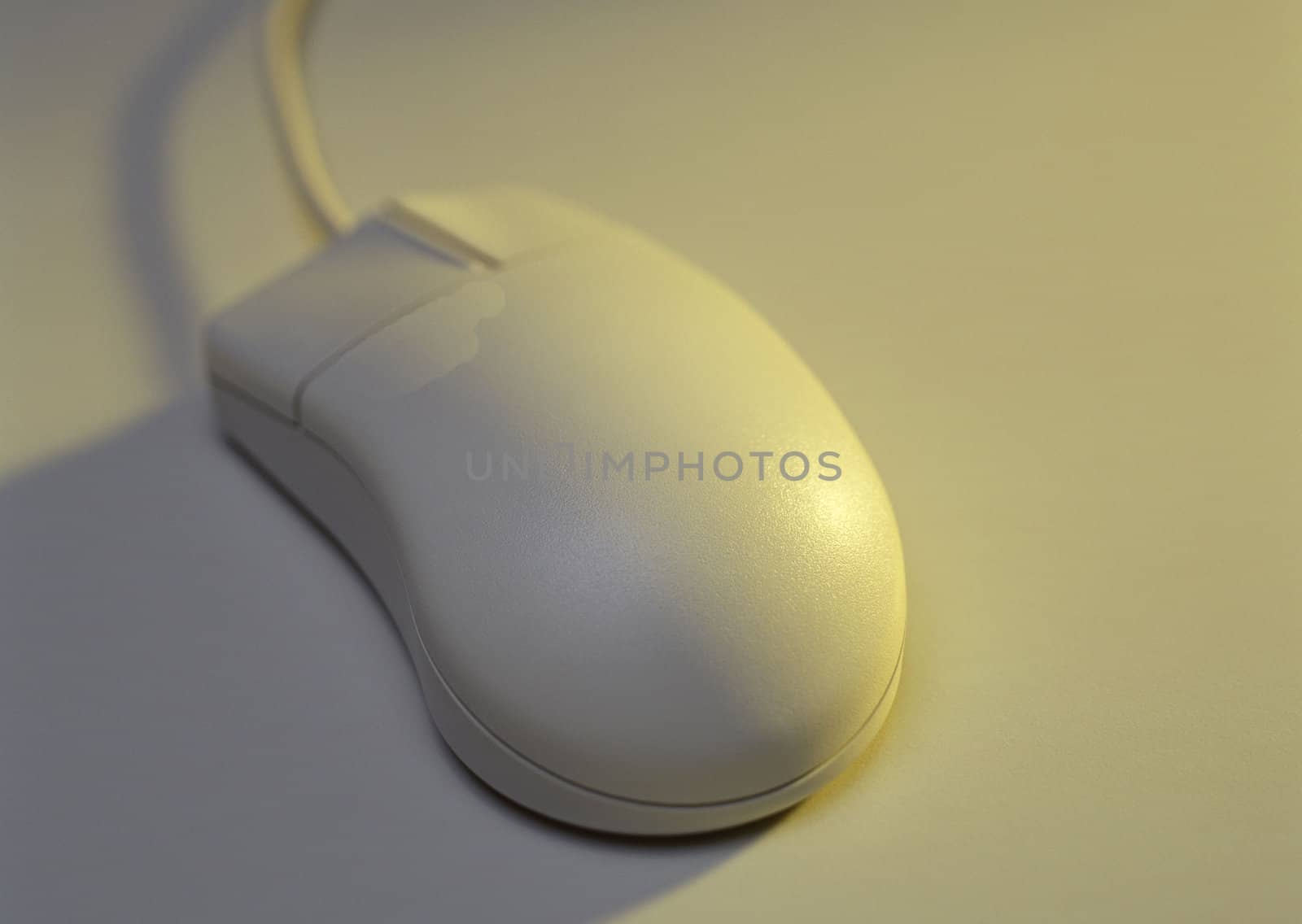 A wired computer mouse