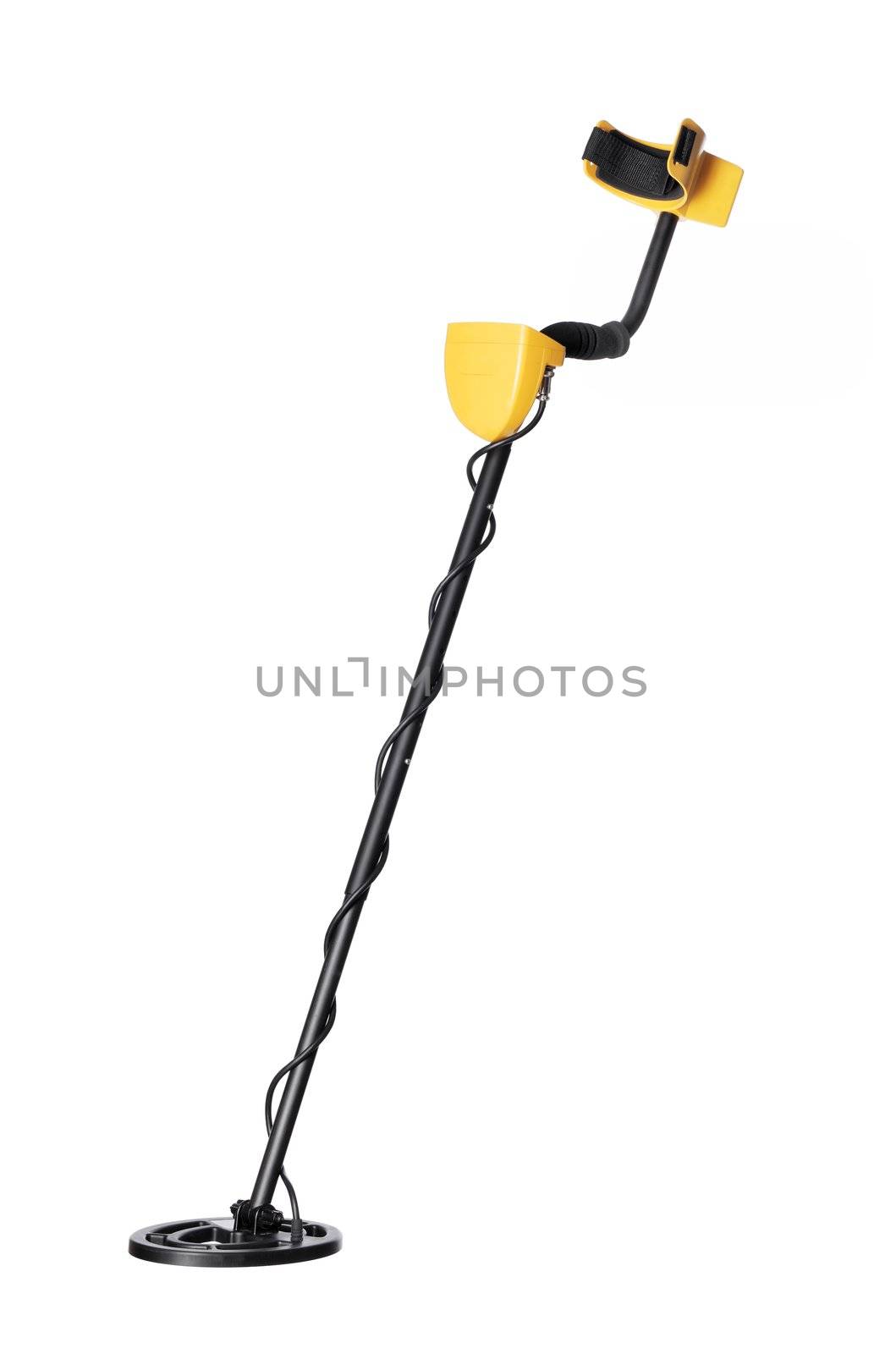 Entry-level metal detector isolated on white.