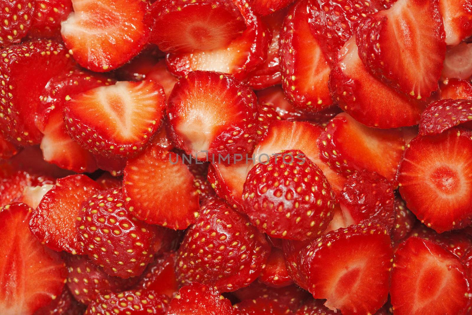 Sliced Strawberries by Stocksnapper