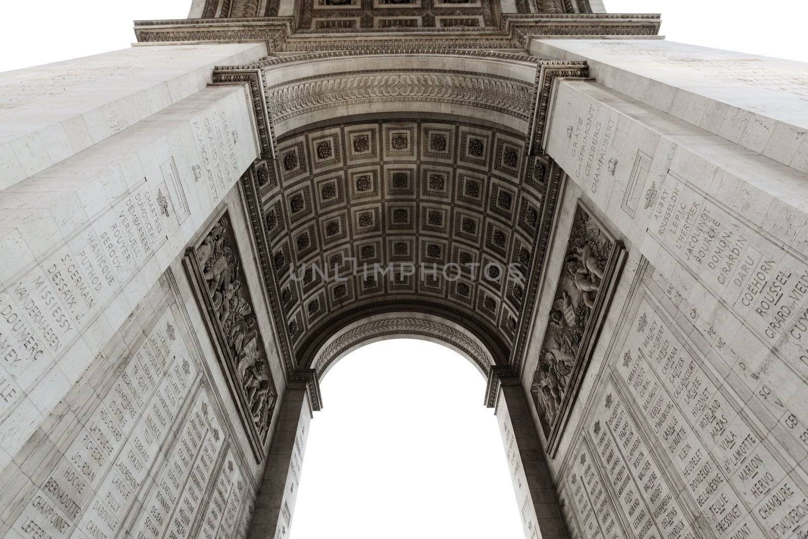 Detail of Arc de Triomphe aka Arch of Triumph, Paris, France.