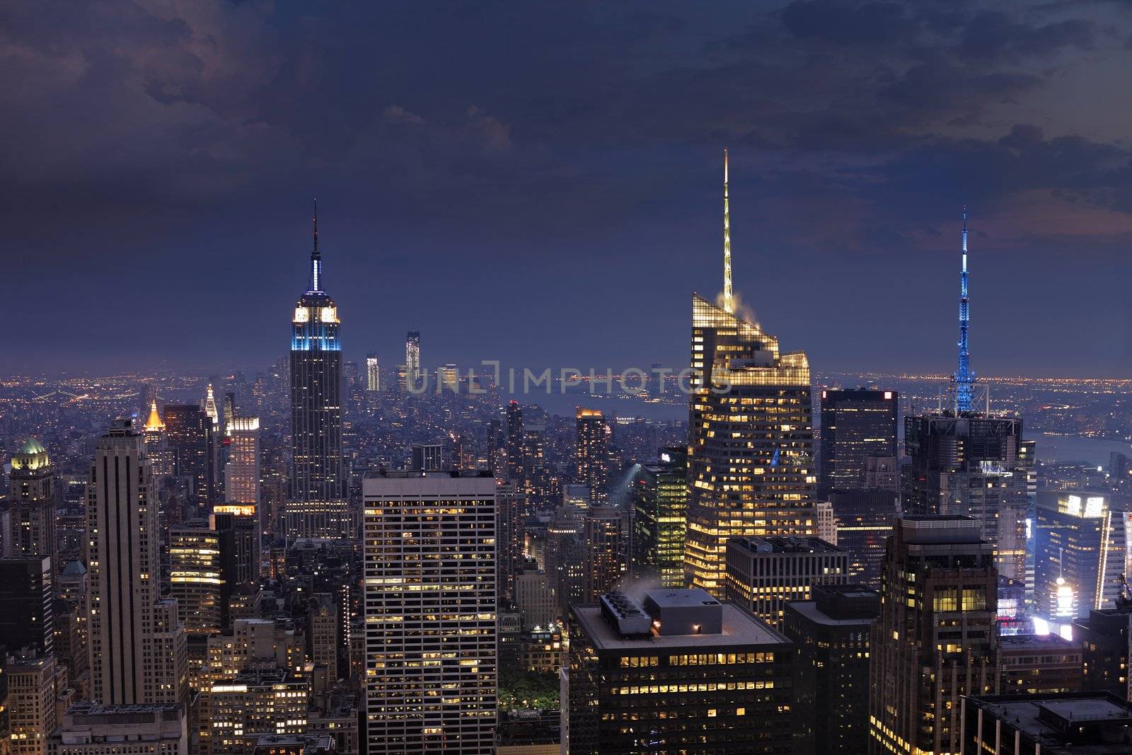 Manhattan at dusk. New York City, USA.