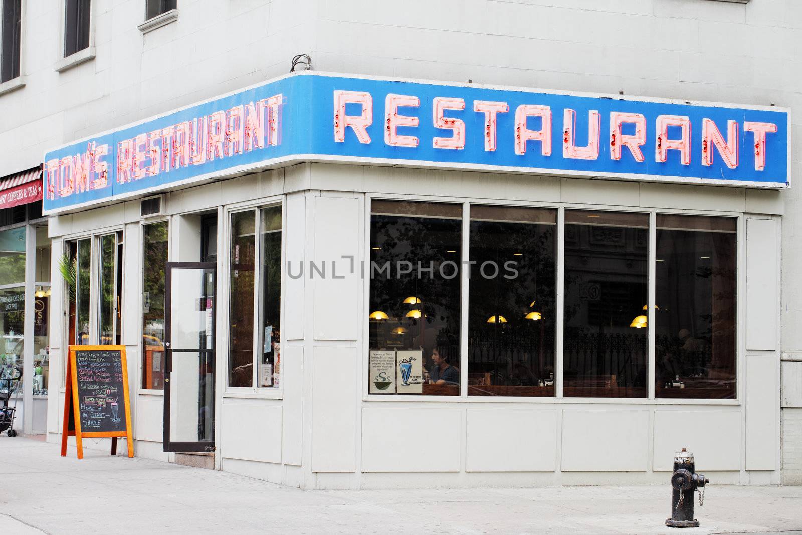 NEW YORK CITY, USA - JUNE 10: Tom's Restaurant. Its exterior was used as a stand-in for the fictional Monk's Caf� in the popular television sitcom Seinfeld. June 10, 2012 in New York City, USA
