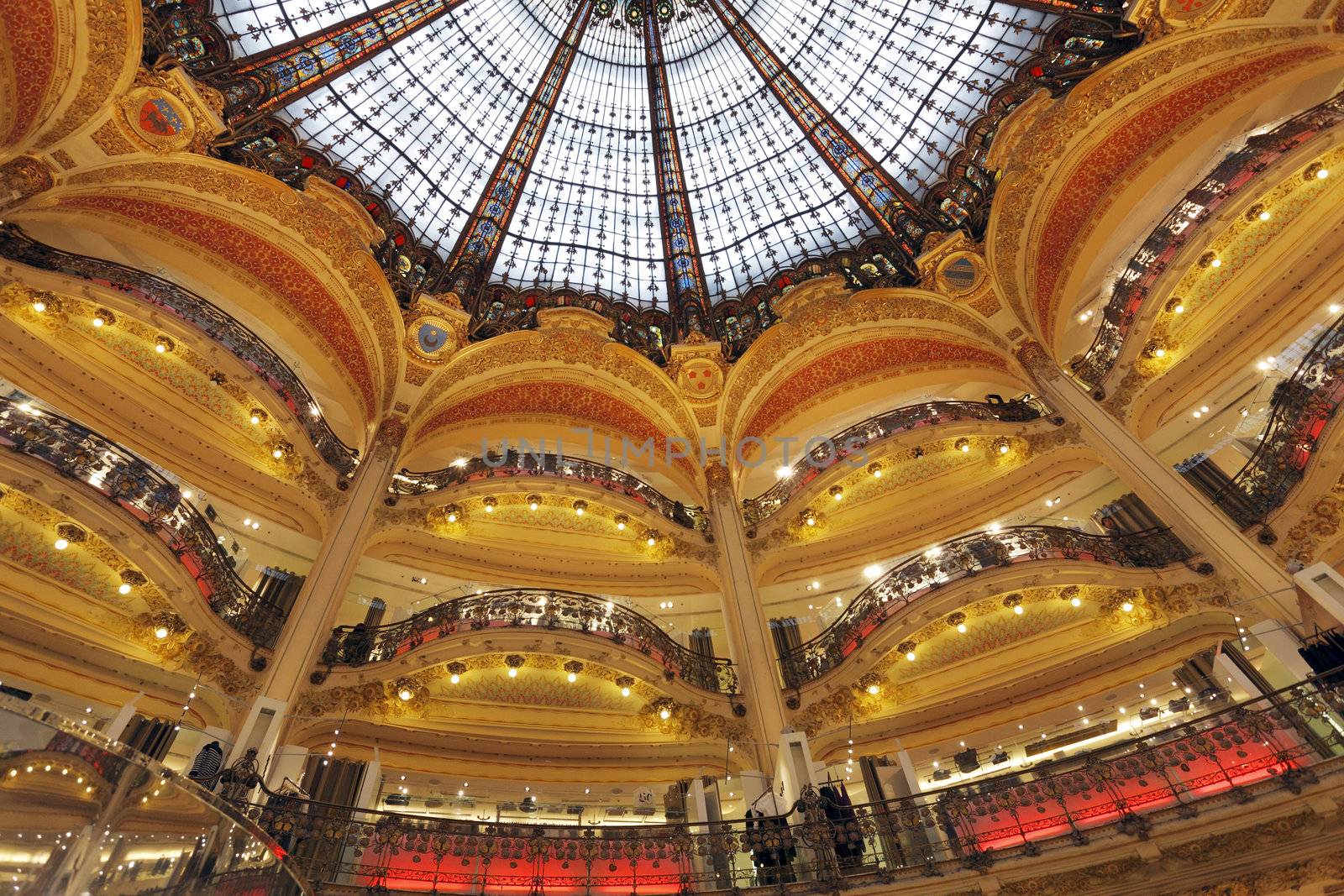 PARIS, FRANCE - MAY 17: Interior of Galeries Lafayette department store May 17, 2010 in Paris, France