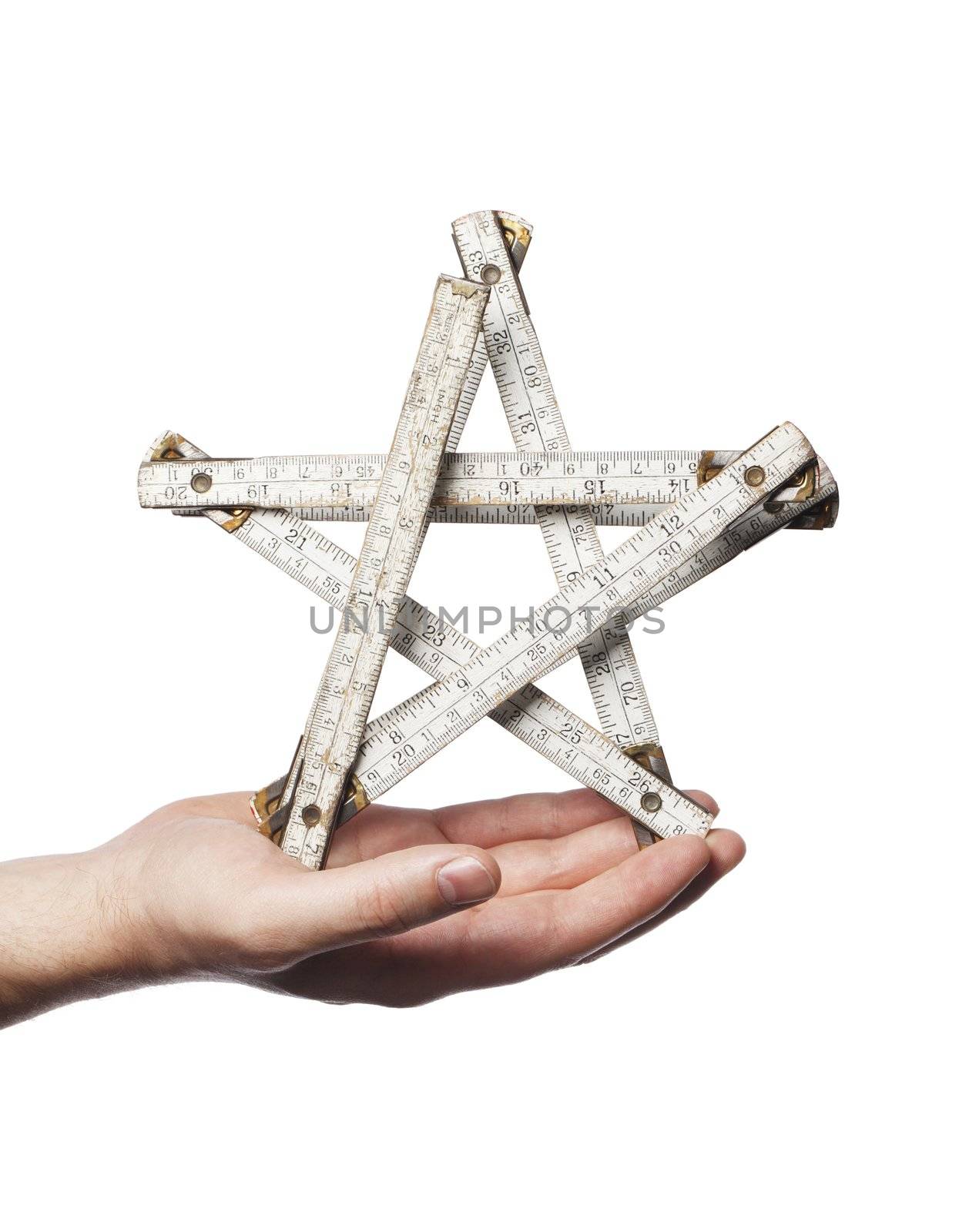 Folding carpenter ruler as a star