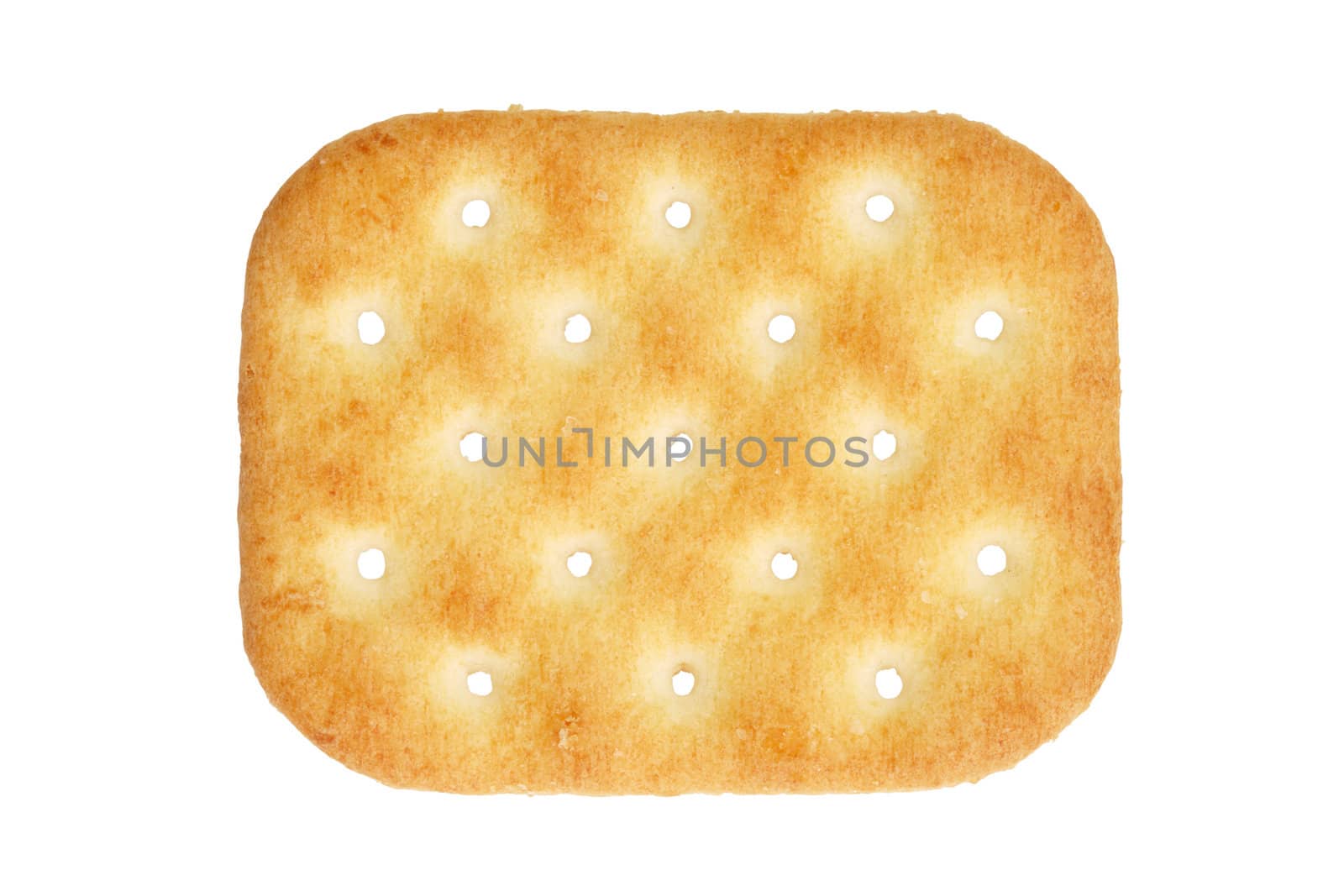 A salty cracker isolated on white