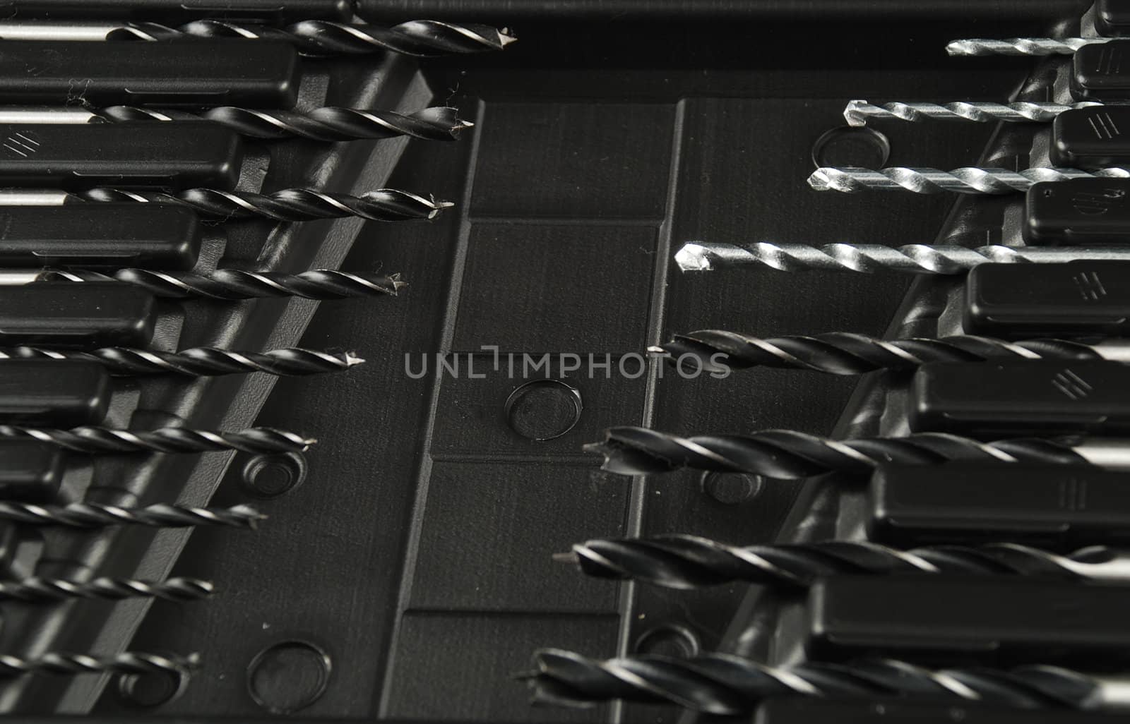 stock pictures of a set of drill bits used to make holes