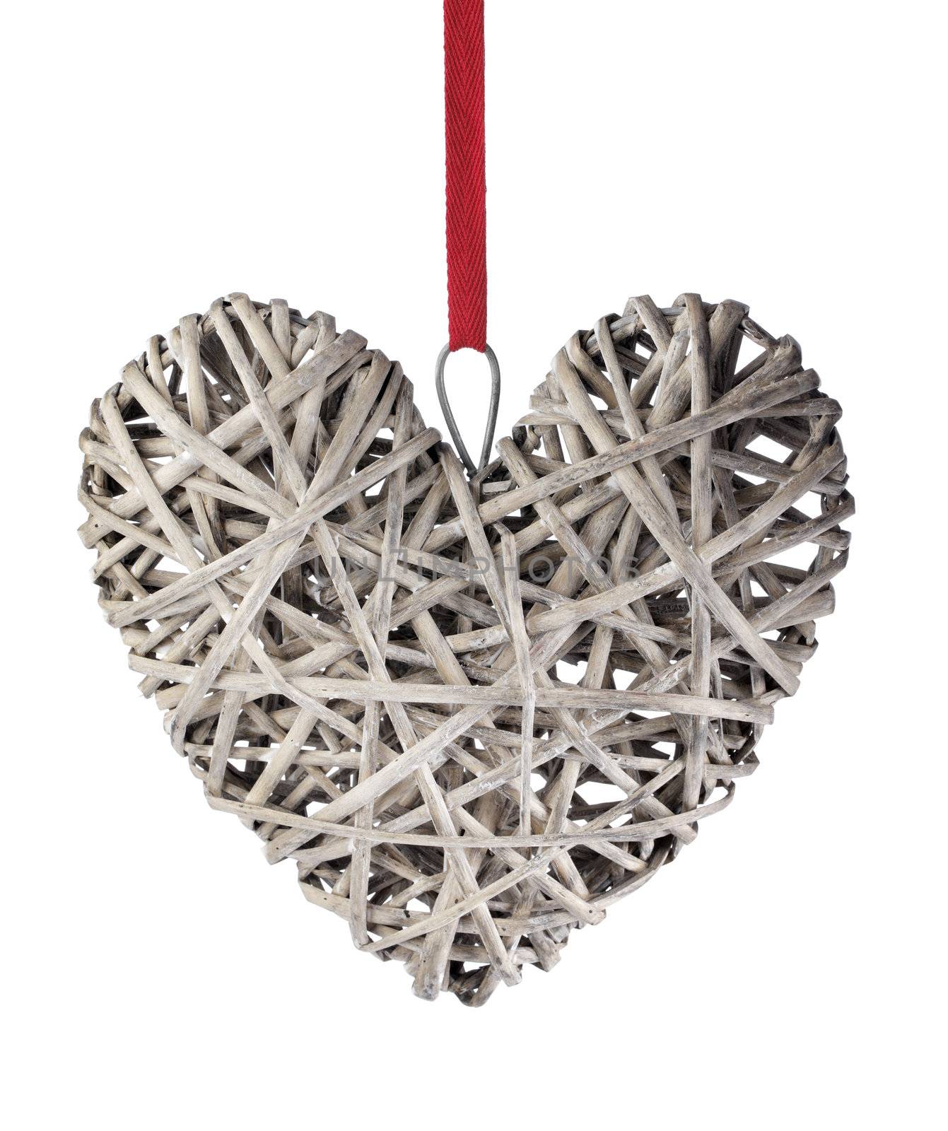 Heart shaped decoration made of wood