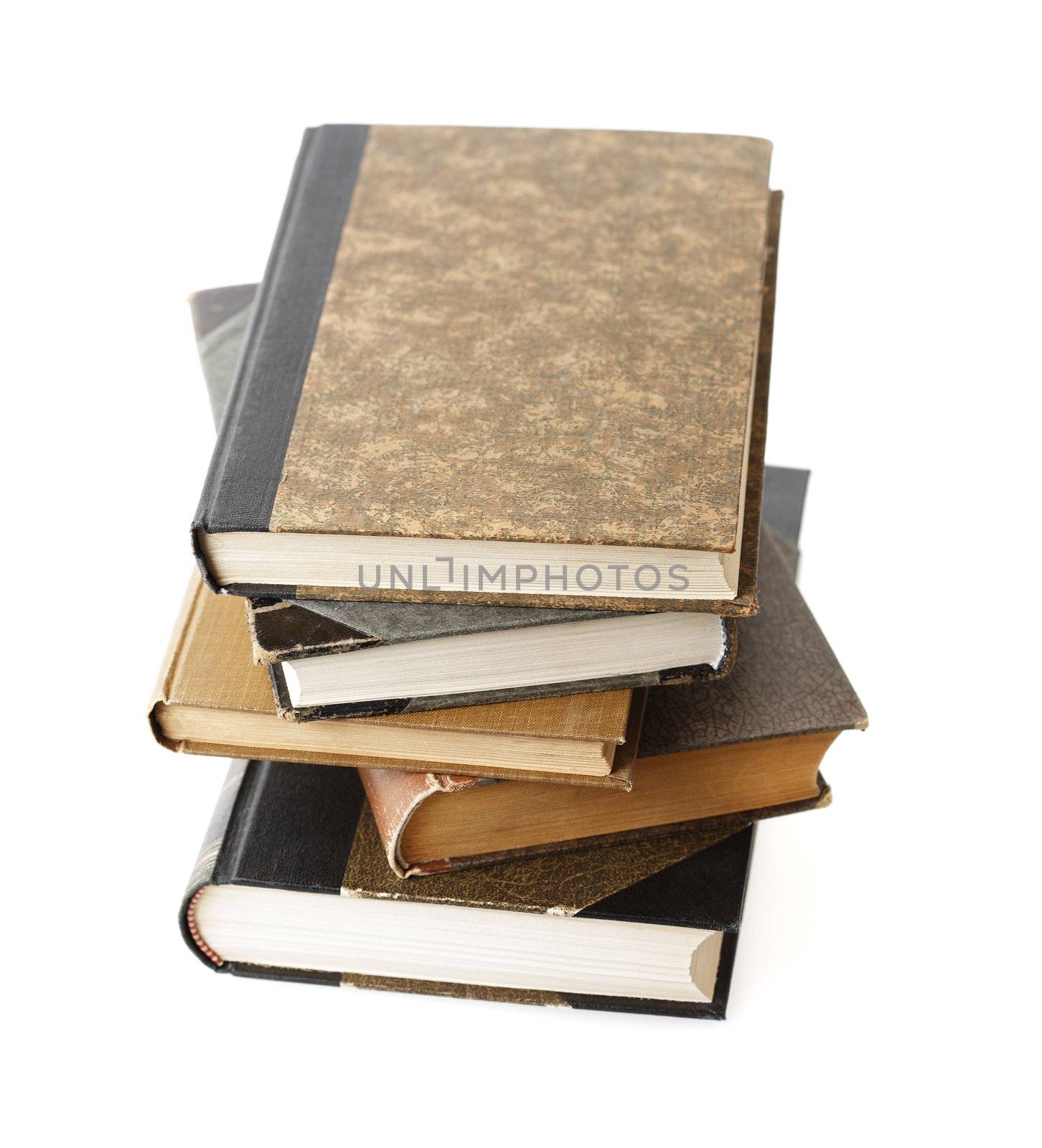 Isolated stack of old books