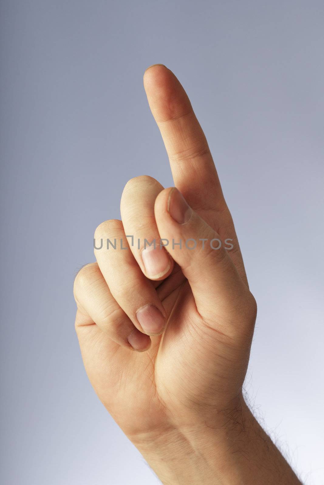 A Hand pointing with index finger