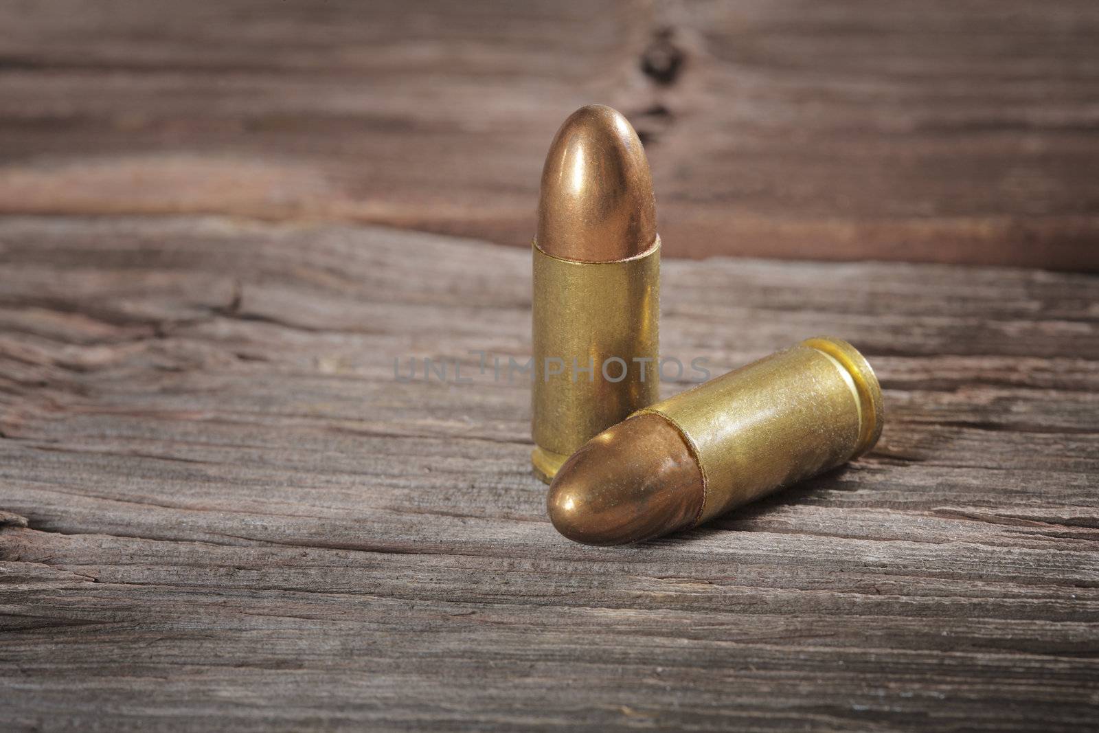 9mm parabellum cartridges on wood