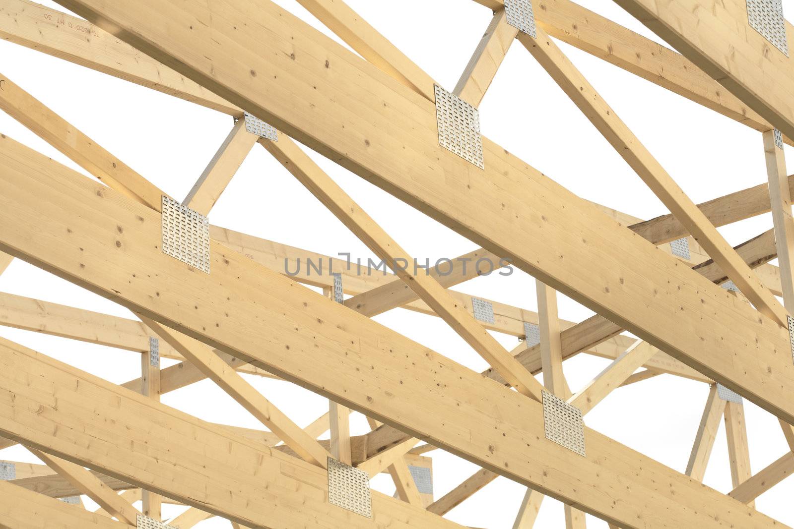 Roof supporting construction made of wood