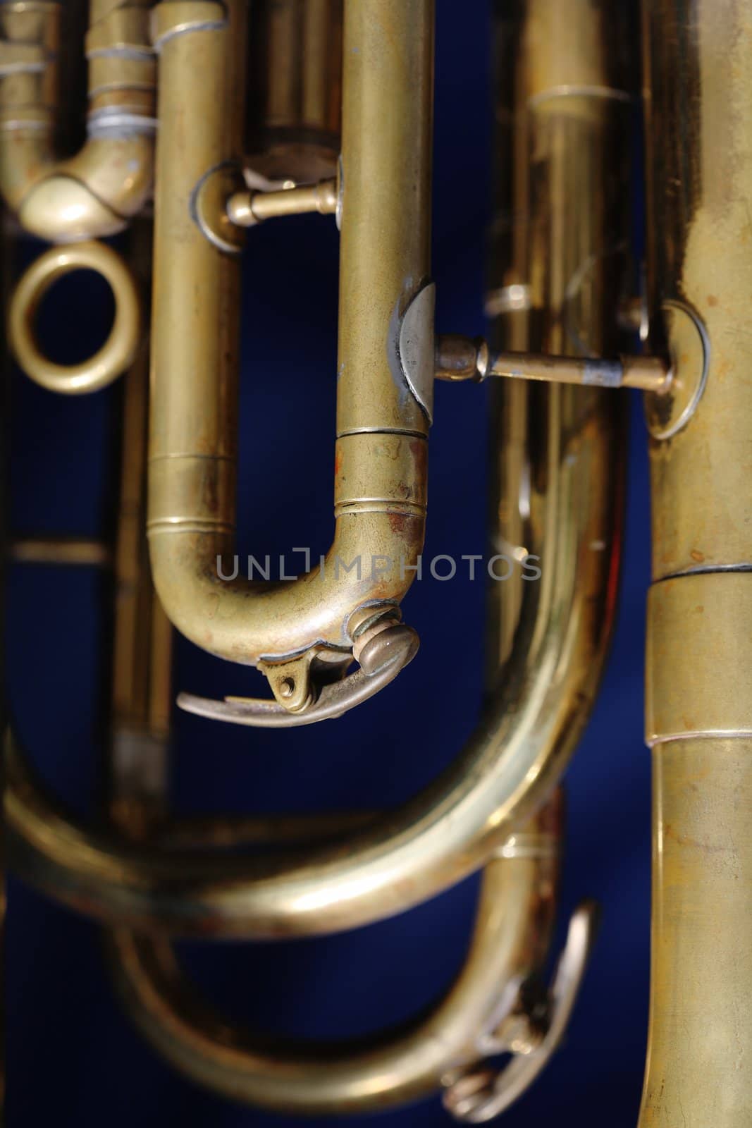 Detail of an old baritone horn