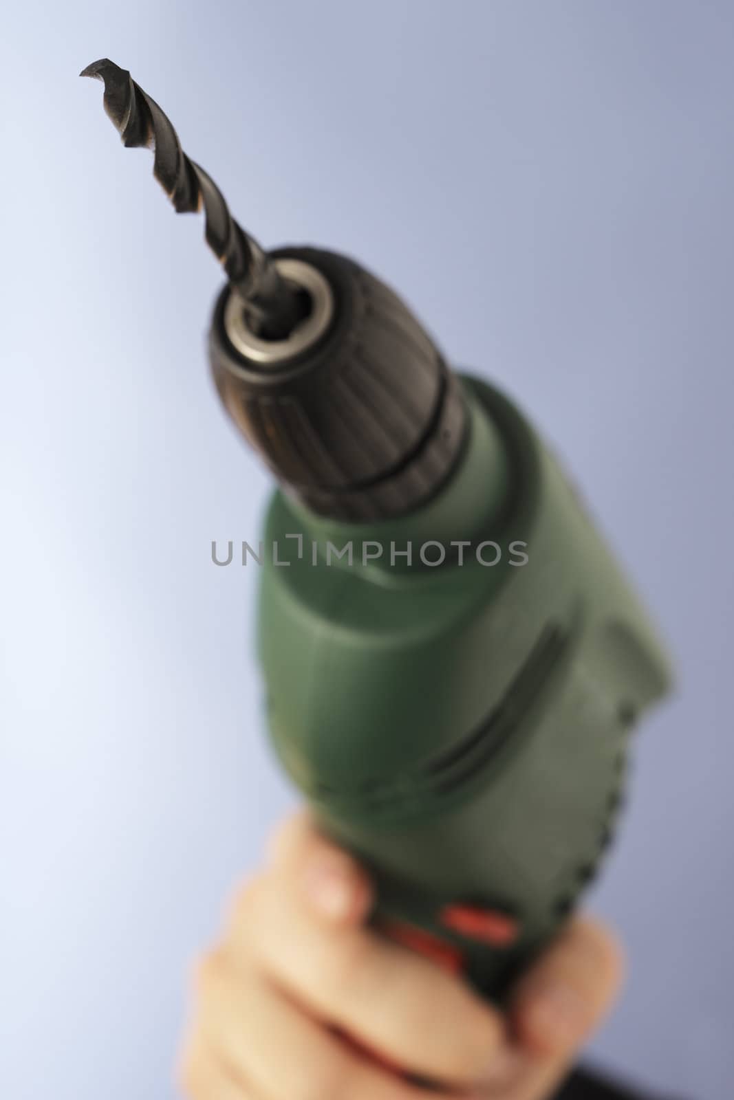 Electric drill. Very short depth of field.