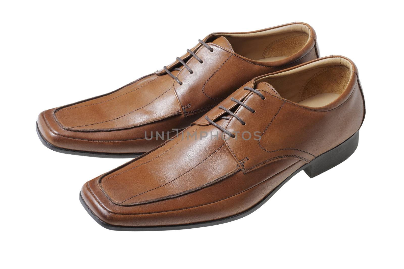 Men's brown leather dress shoes