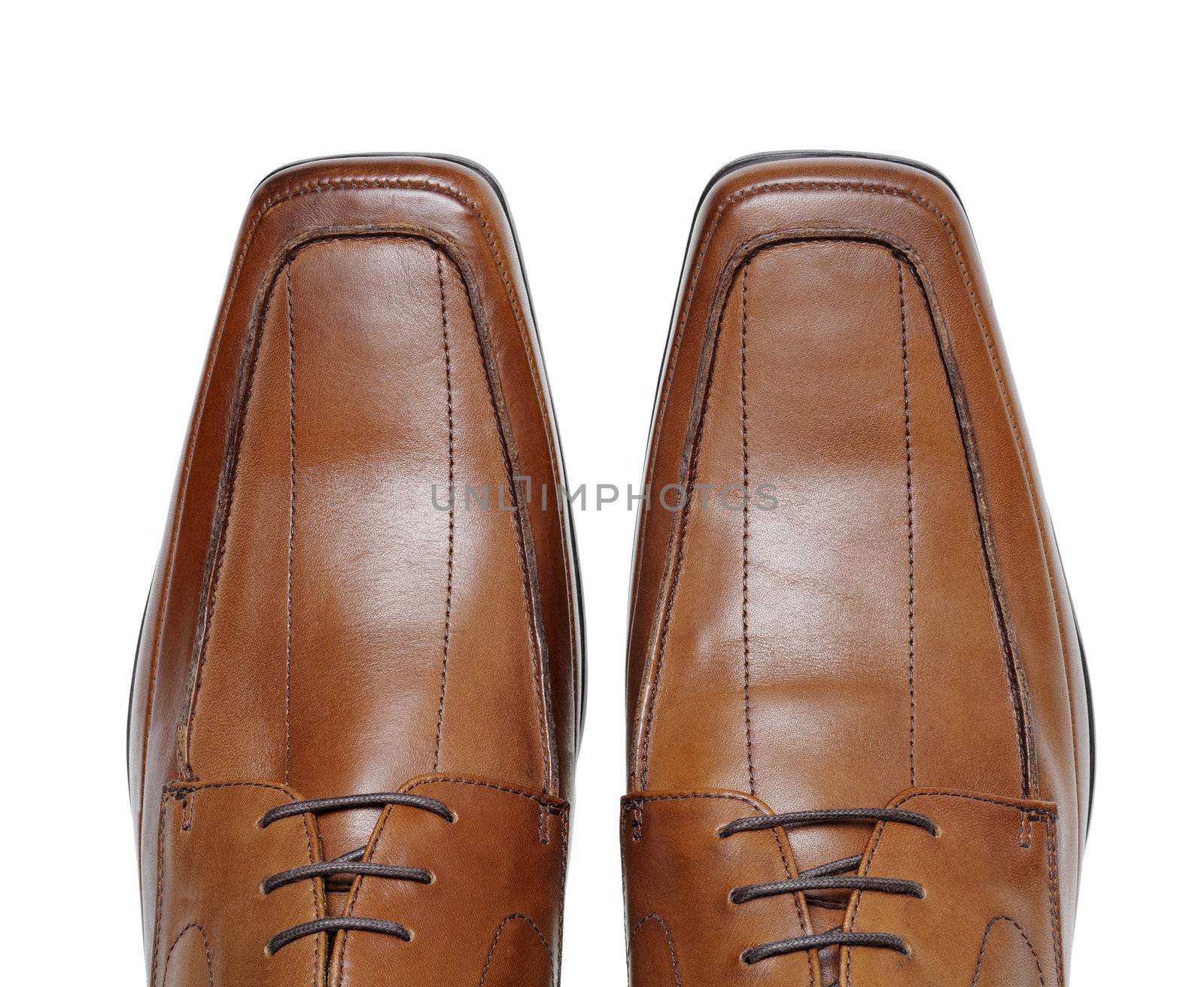 Men's new brown leather dress shoes