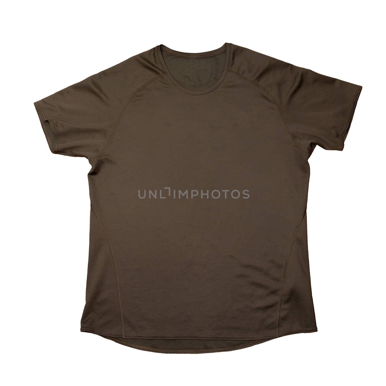 Brown sports t-shirt isolated over white background