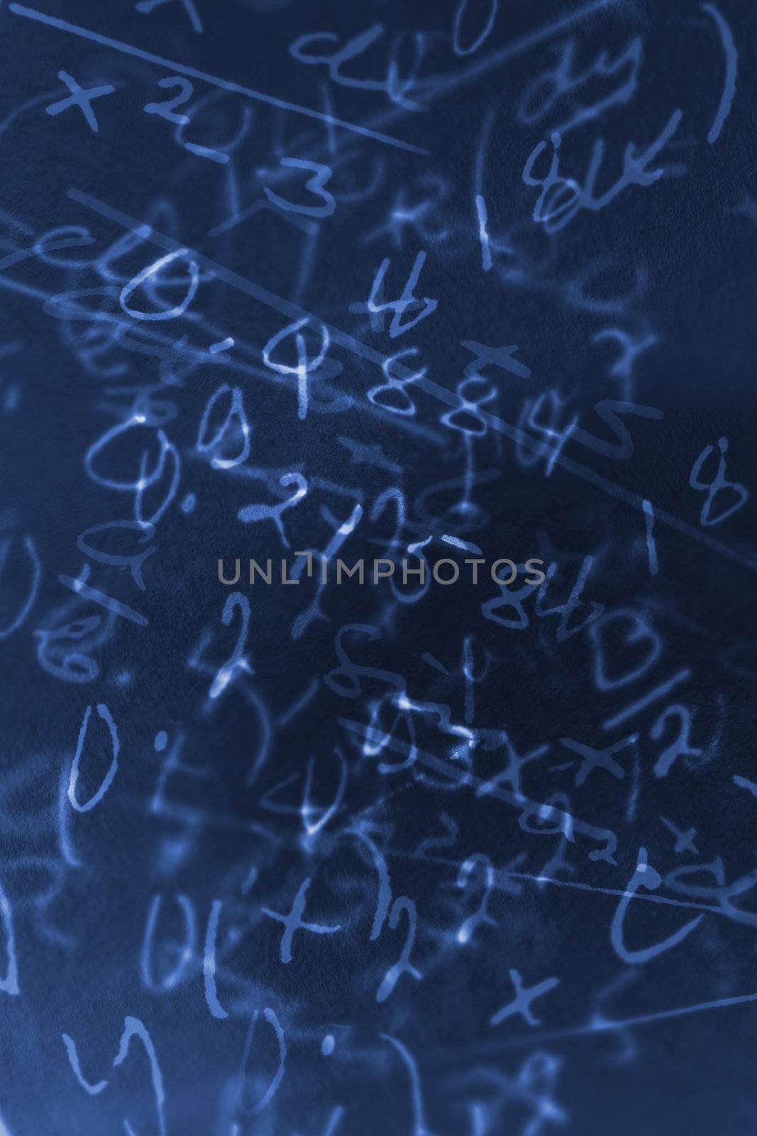 Photocomposite background of handwritten mathematical formula
