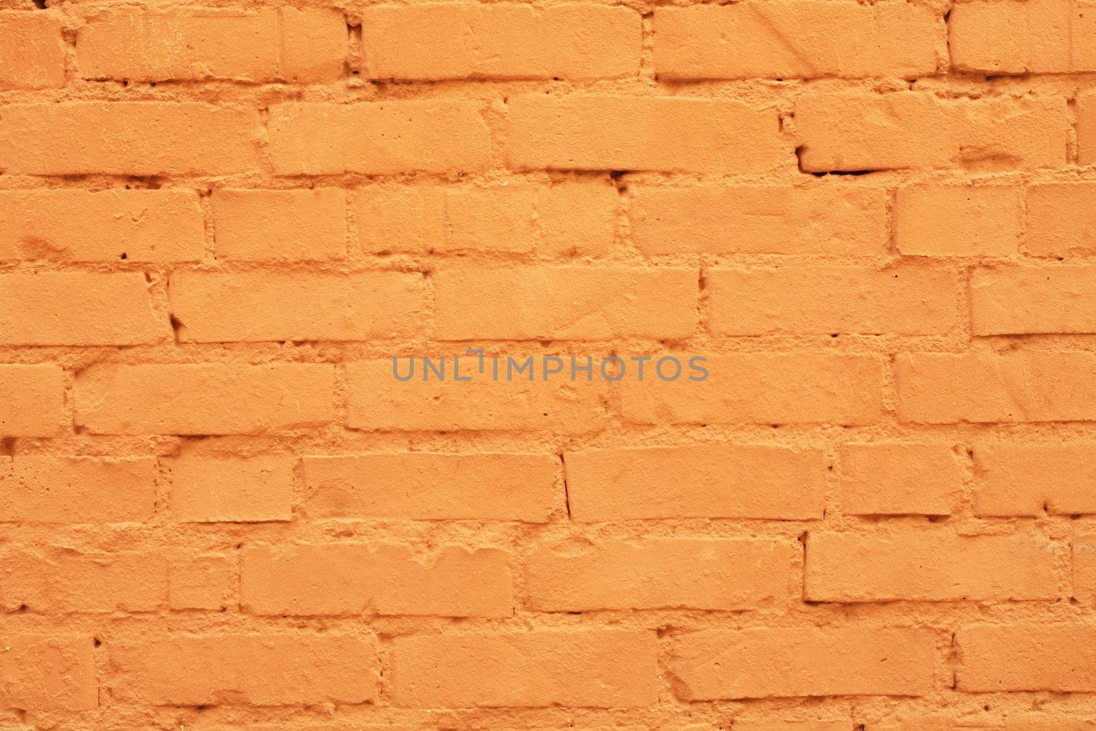 A Brick wall painted orange