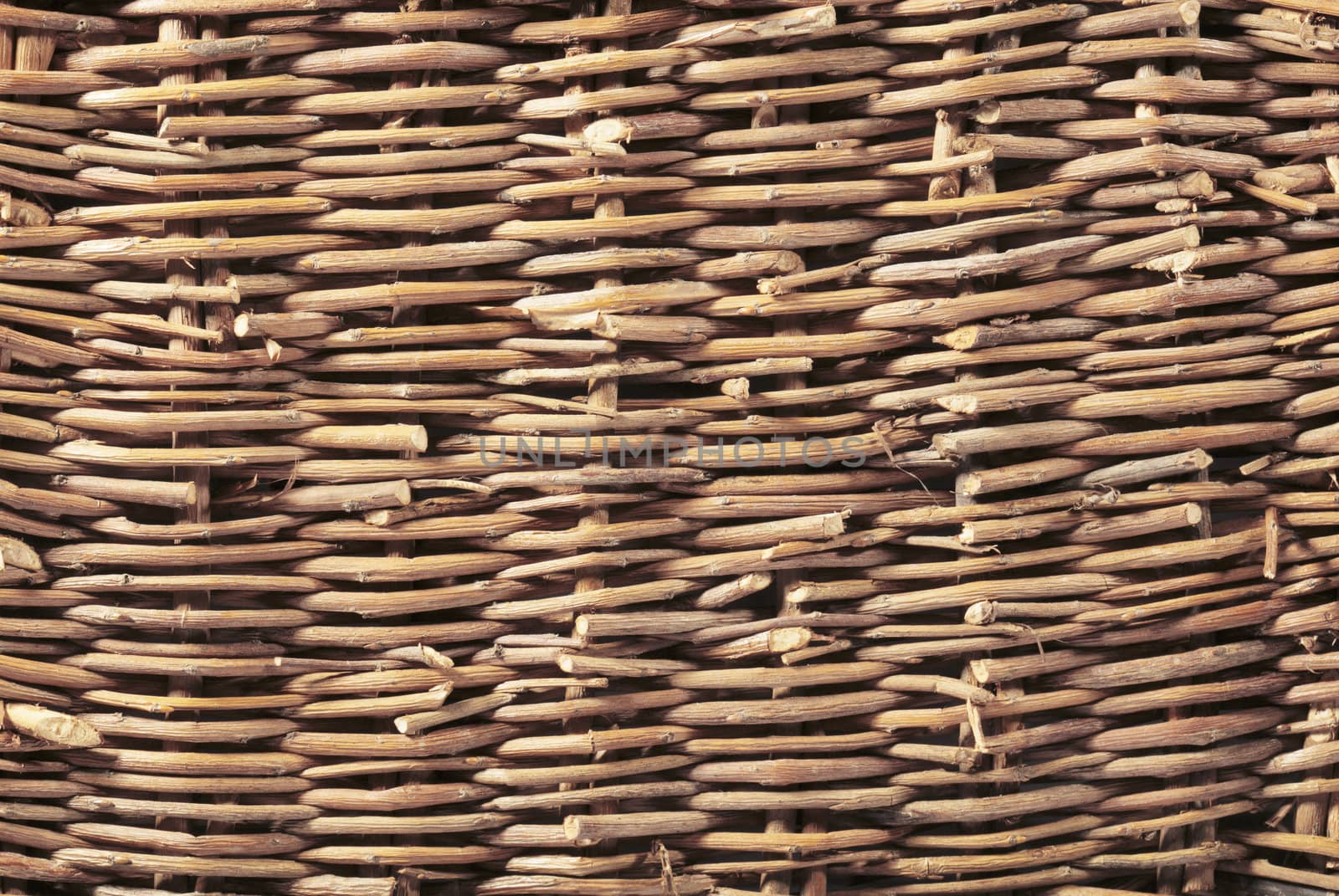 Wickerwork woven background texture of wood