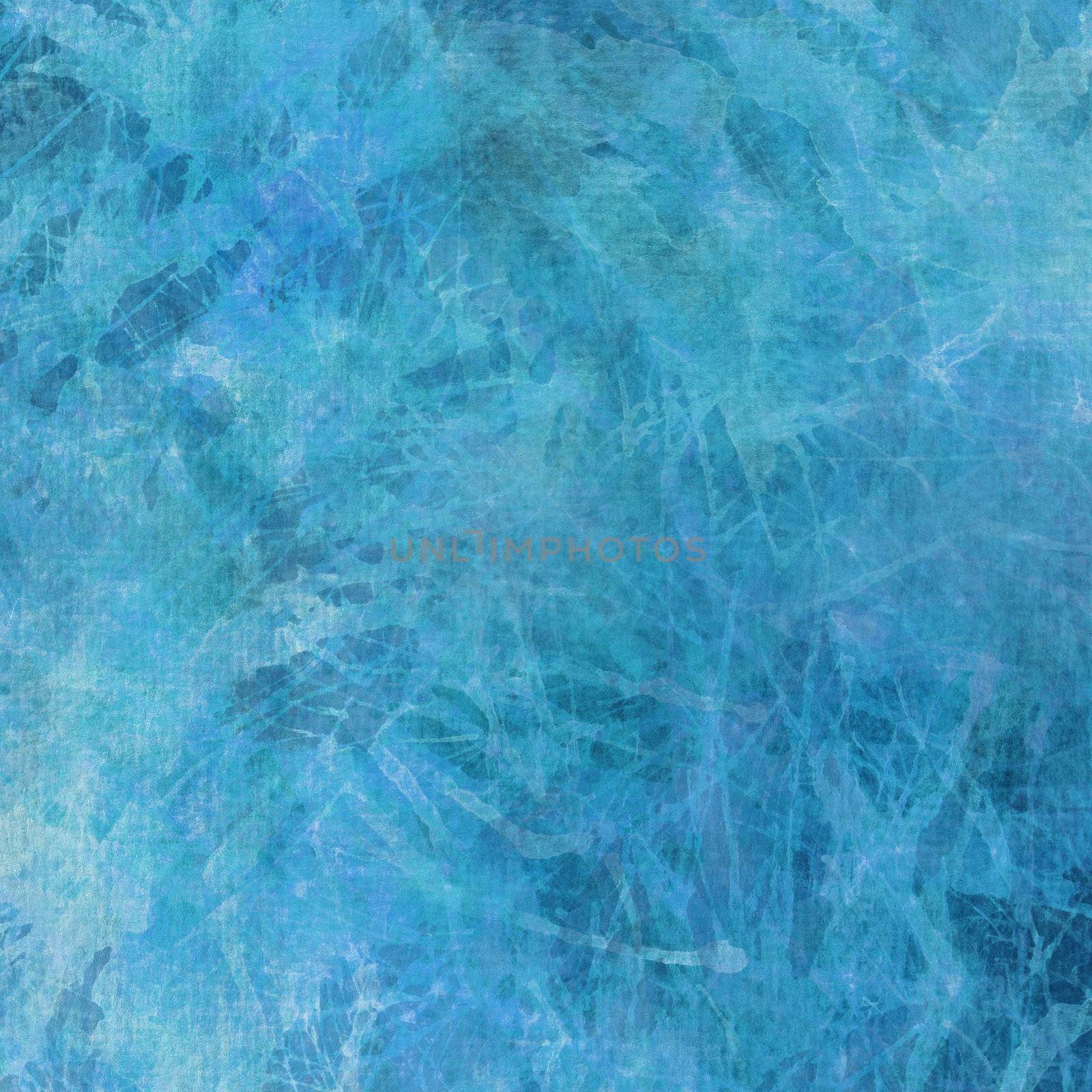 Abstract artistic painterly blue background texture.