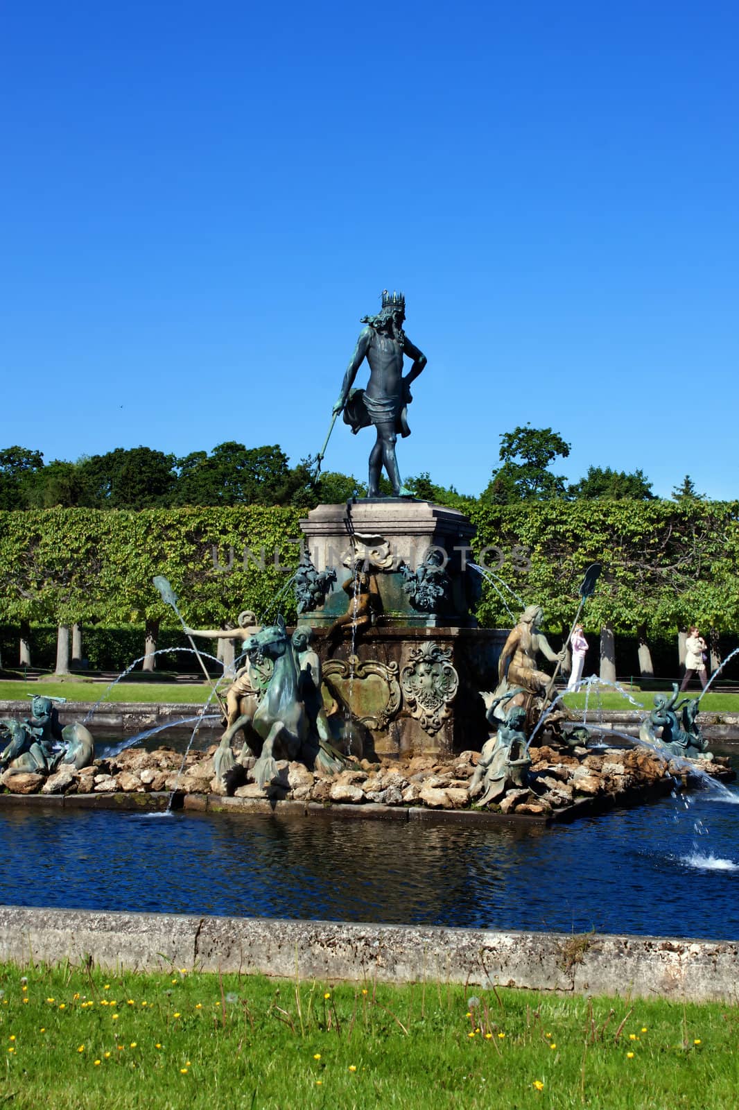 Fountain Neptune in the Upper Park of Peterhof, st. Petersburg, Russia