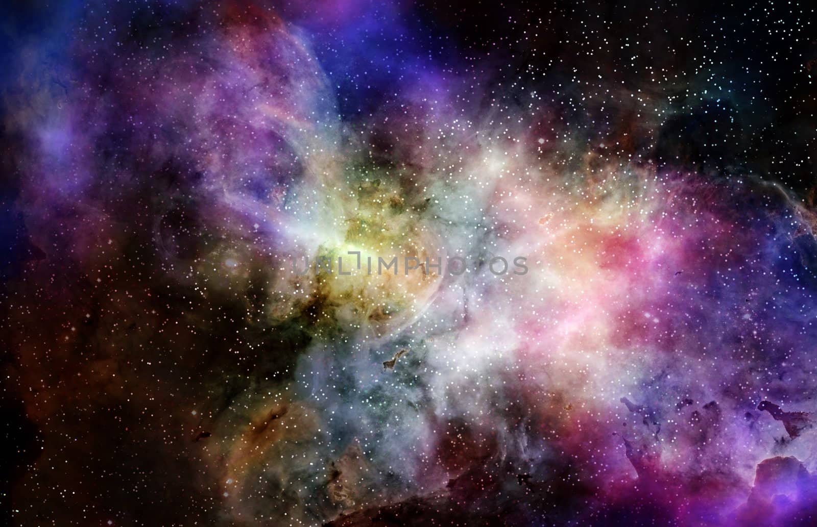 illustration of a nebula gas cloud in deep outer space