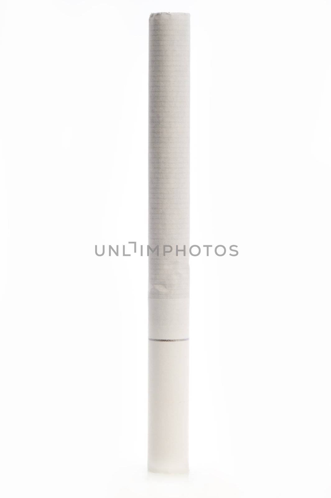 Cigarette filter with a white on white