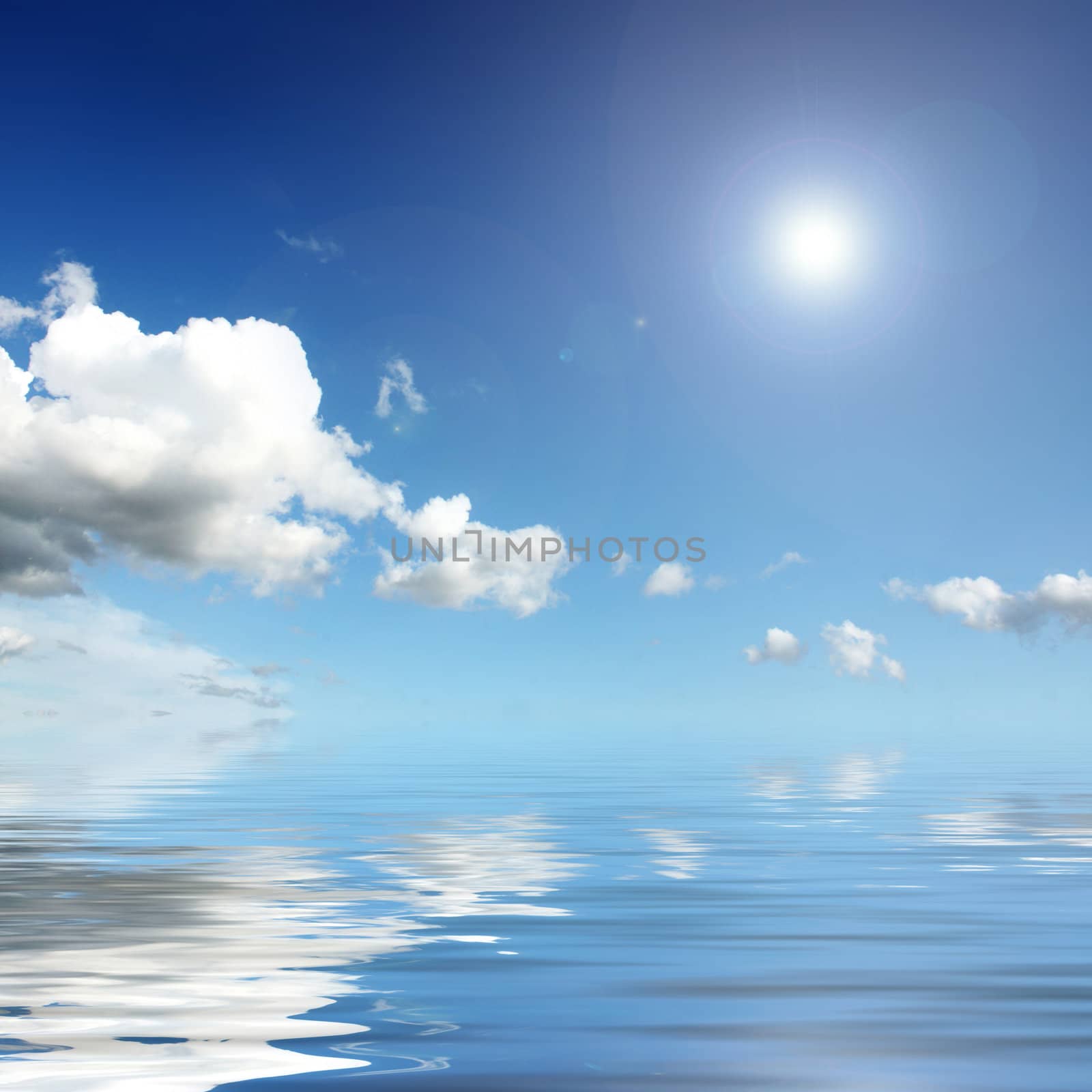  sky,clouds,sun,water by photochecker